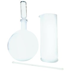 Contemporary Blown Glass "Laboratory" Decanter and Pitcher, S/4