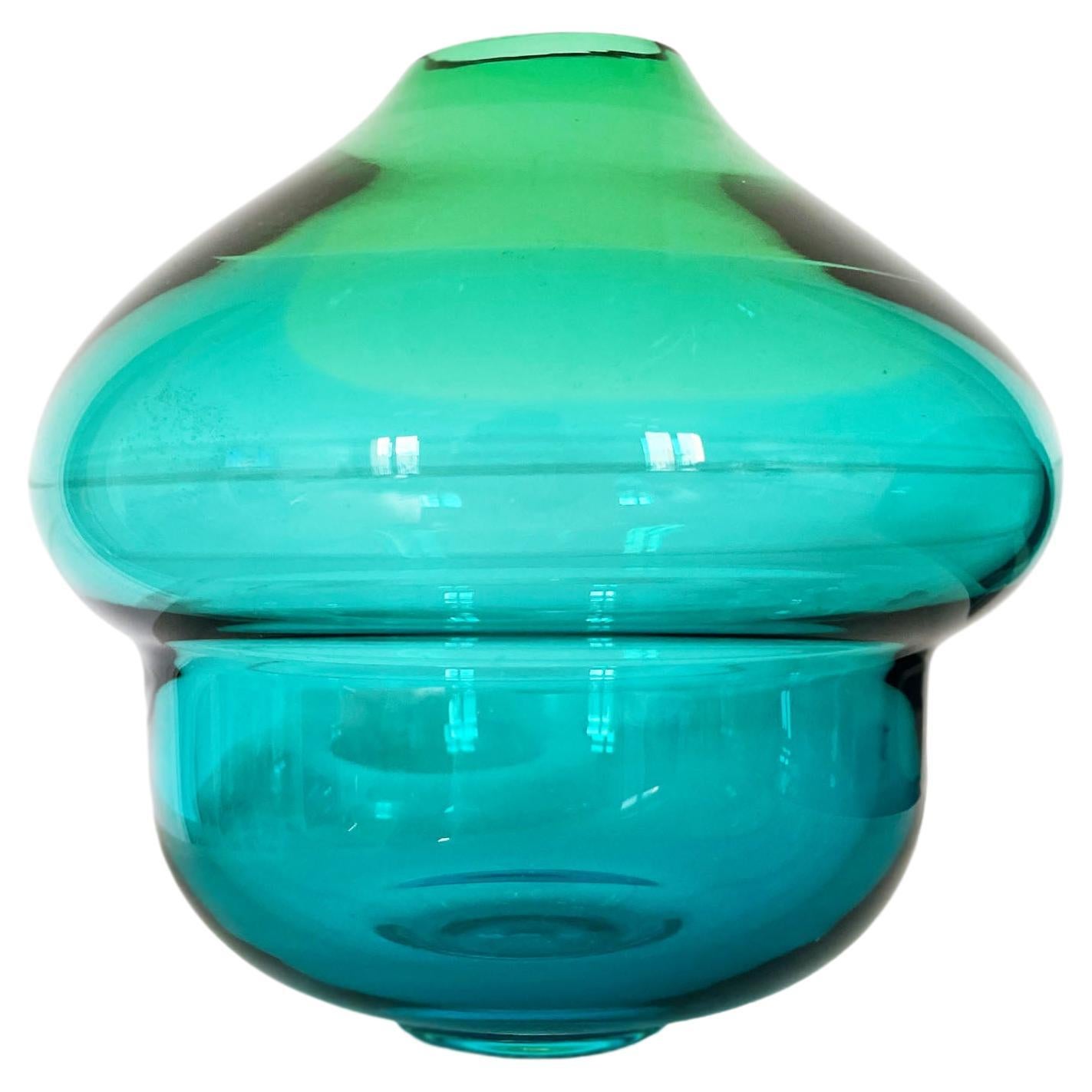 Contemporary Blown Glass Vulcano Green Blue by Alissa Volchkova For