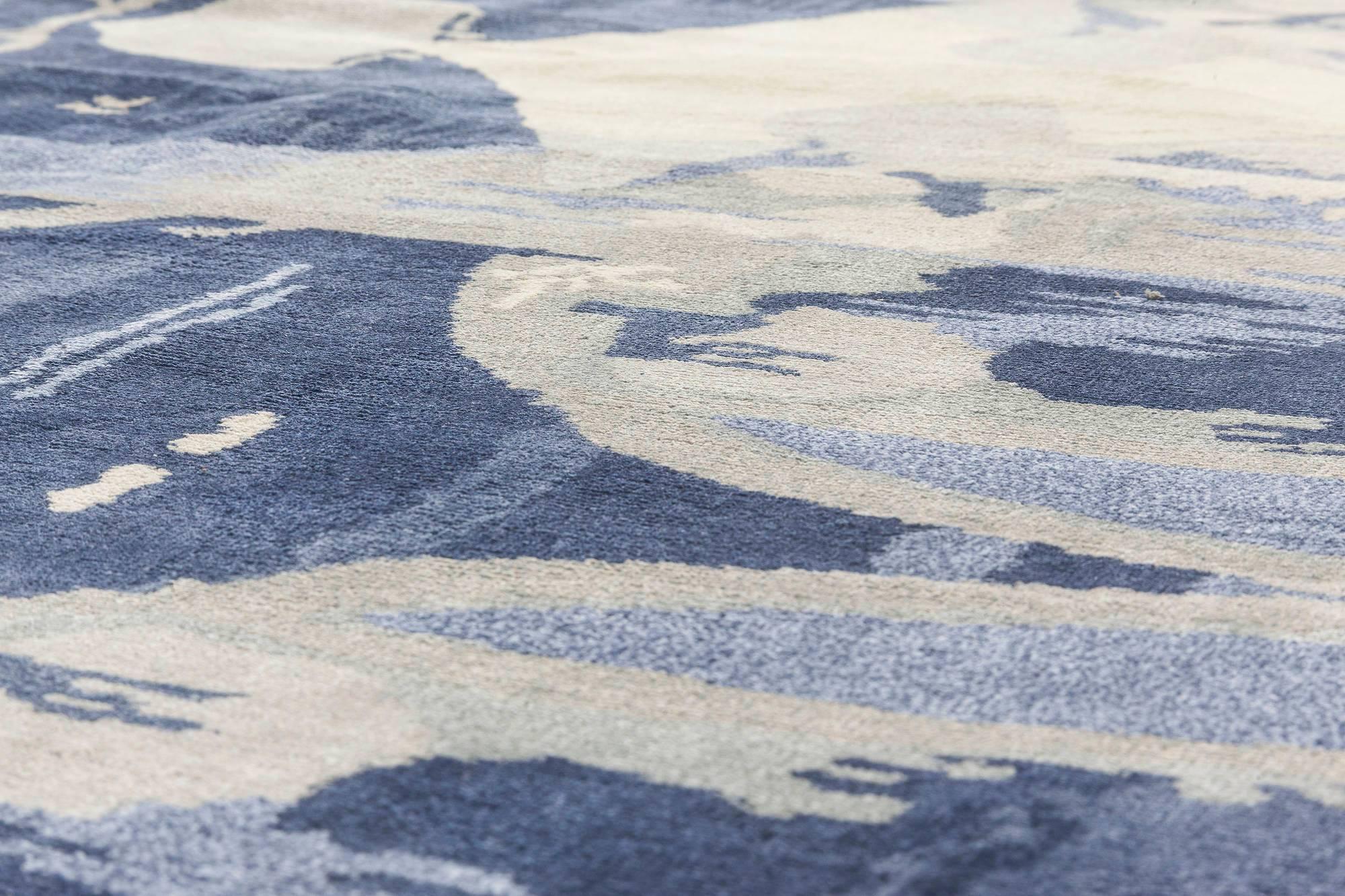 Zeitgenössischer handgefertigter Seidenteppich im Blucie-Design von Doris Leslie Blau im Zustand „Neu“ im Angebot in New York, NY