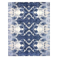 Zeitgenössischer handgefertigter Seidenteppich im Blucie-Design von Doris Leslie Blau