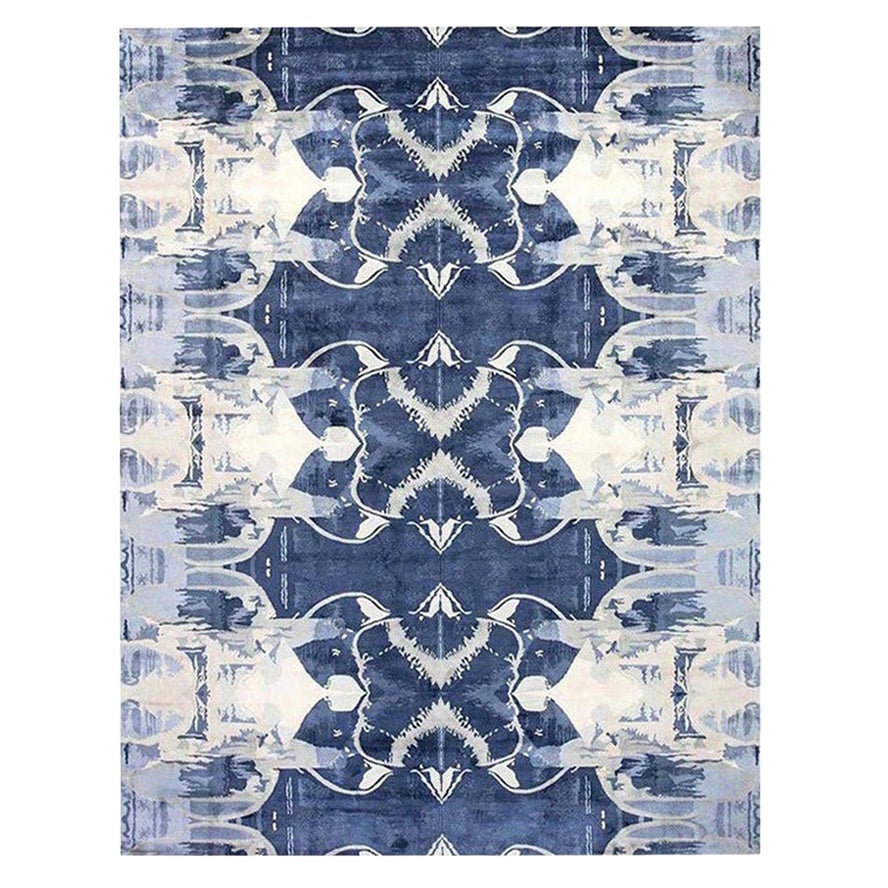 Contemporary Blucie Design Handmade Silk Rug by Doris Leslie Blau