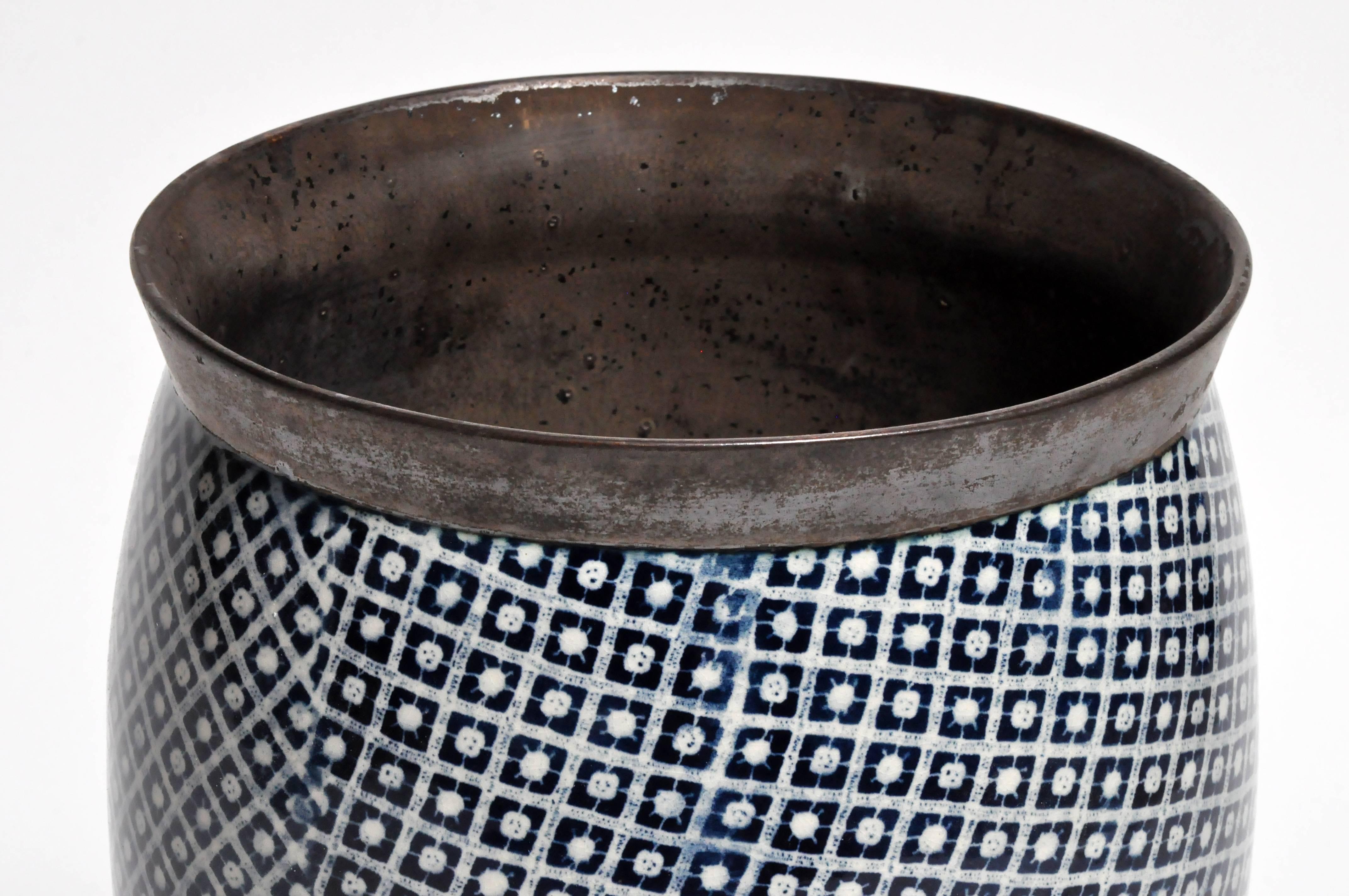 Contemporary Blue and White Ceramic Vases 7