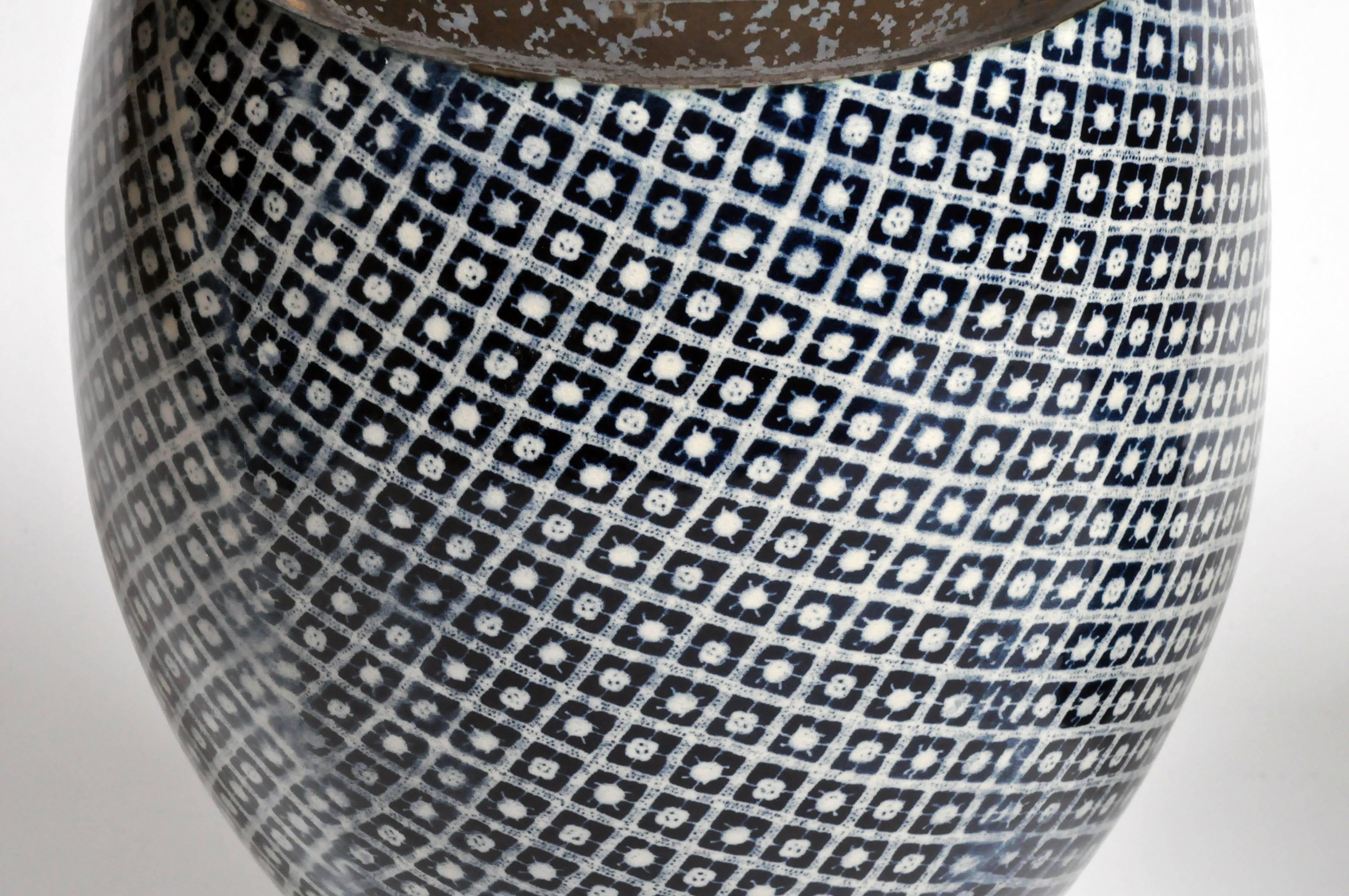 Contemporary Blue and White Ceramic Vases 3
