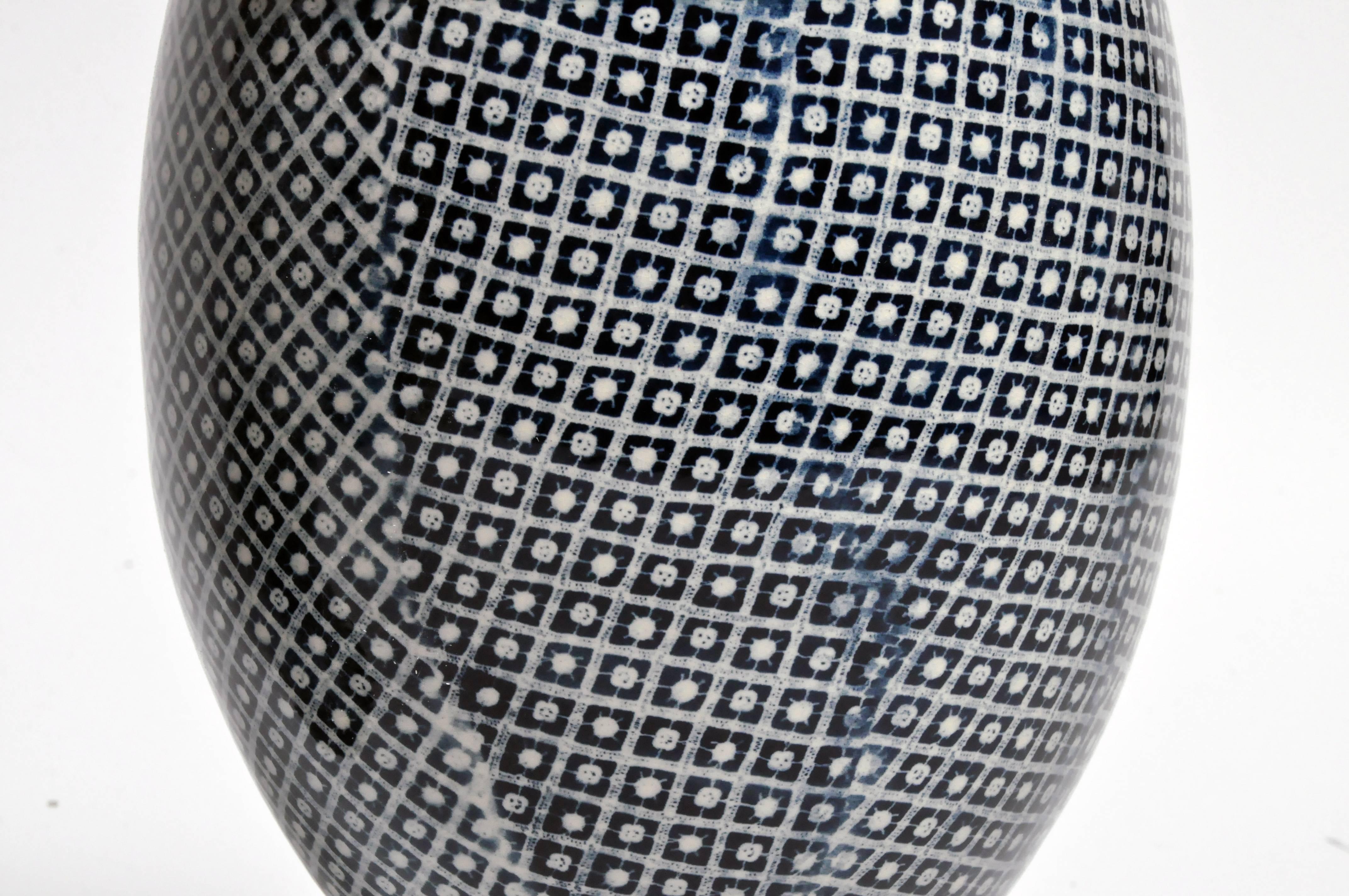 Contemporary Blue and White Ceramic Vases 4