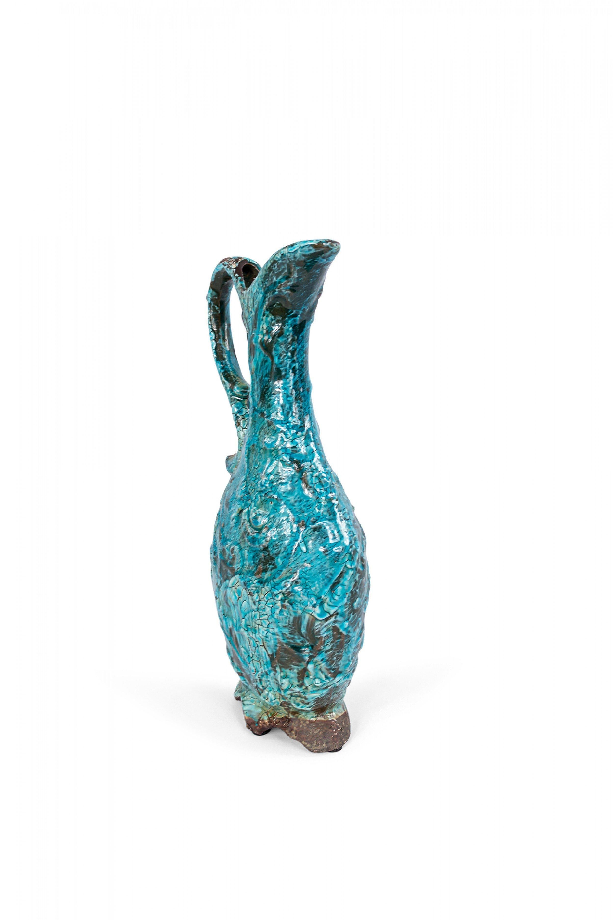 Moderno Contemporary Blue Ceramic Pitcher in vendita