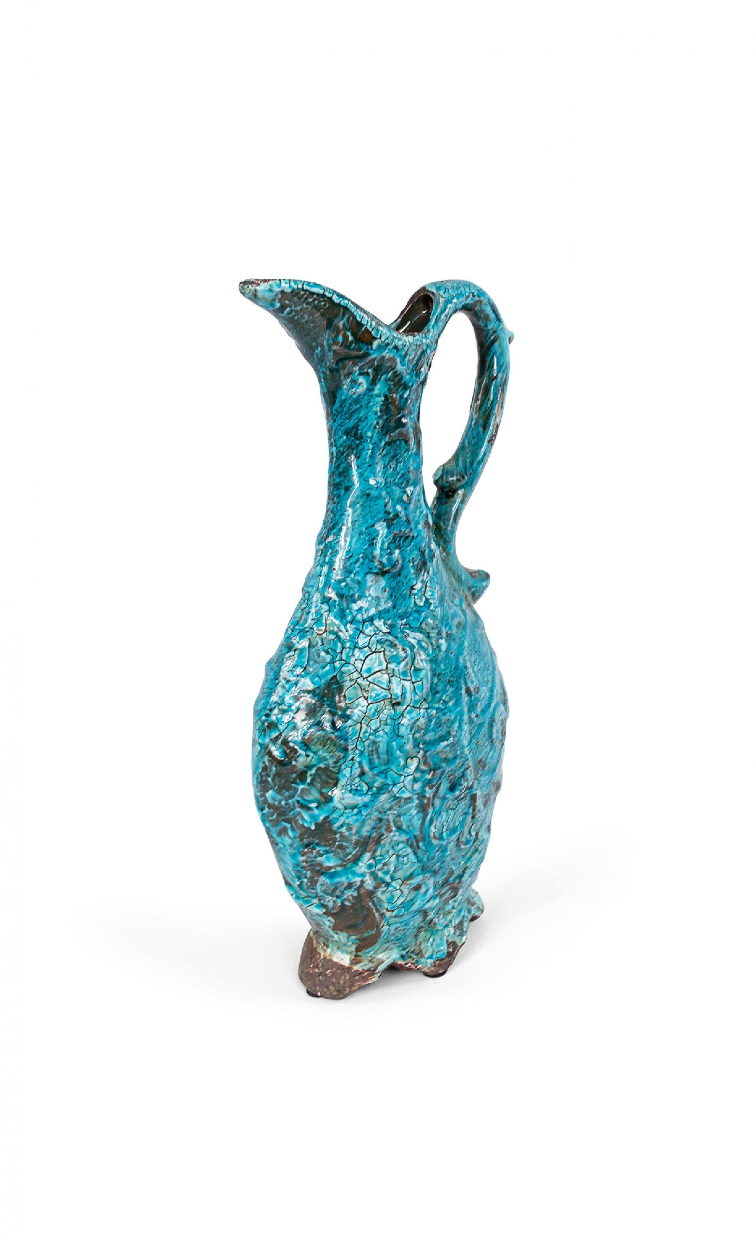XX secolo Contemporary Blue Ceramic Pitcher in vendita