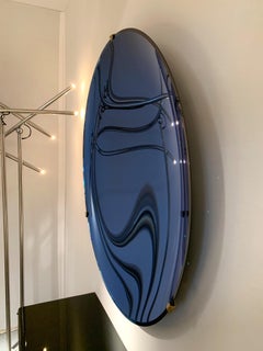 Miroir concave contemporain bleu, Italie