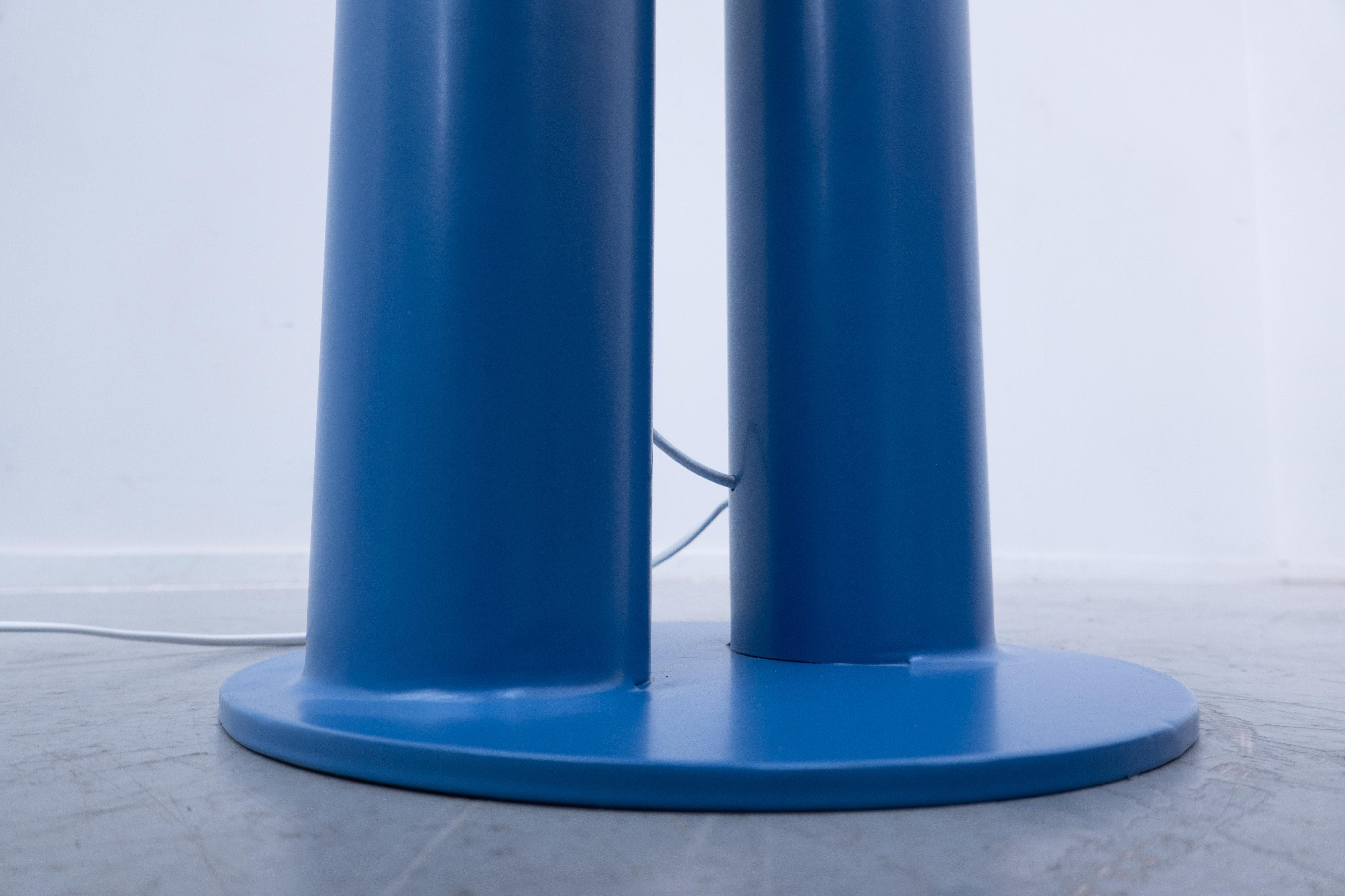 Modern Contemporary Blue Floor Lamp in Lacquered Steel ''Modulation'' by Axel Chay