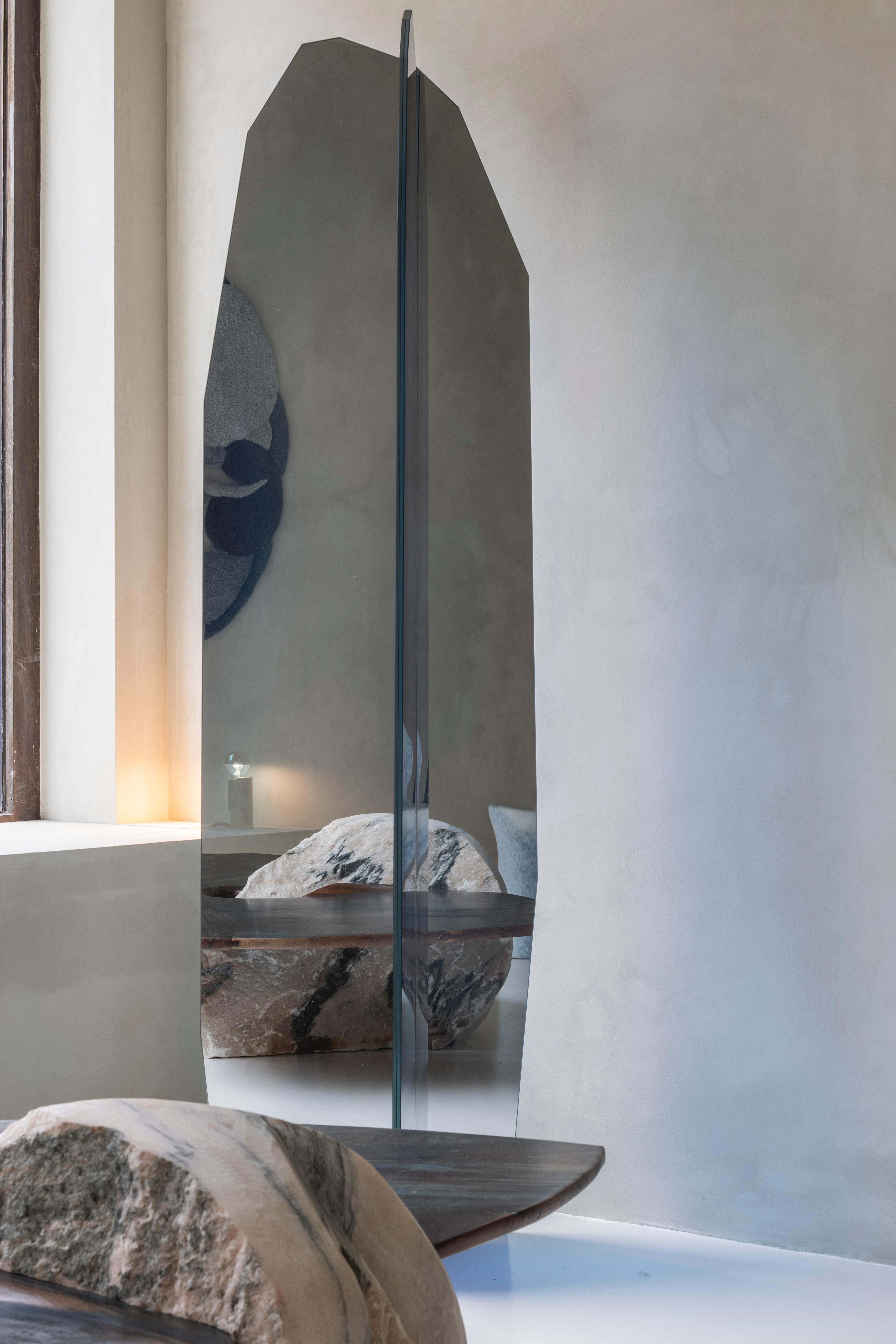 Contemporary Blue Frost Floor Mirror by Alissa Volchkova For Sale 4