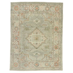 Alfombra Turca Contemporánea Oushak Azul-Gris, 09'01 x 12'01