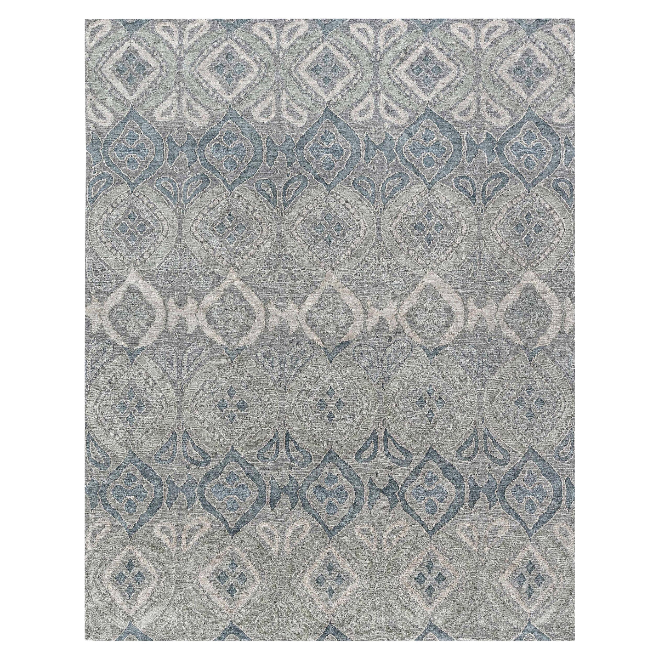 Contemporary Blue-Grey Mandorla Rug by Doris Leslie Blau