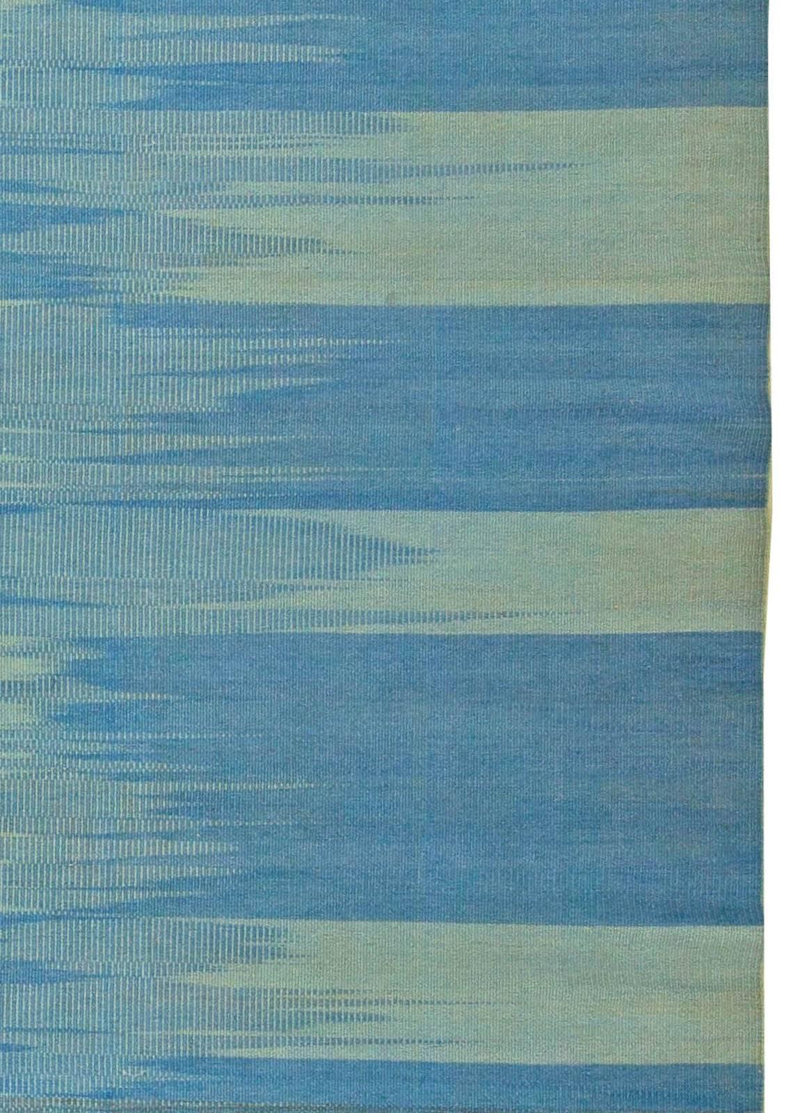 Hand-Knotted Contemporary Blue Handmade Kilim Rug by Doris Leslie Blau For Sale