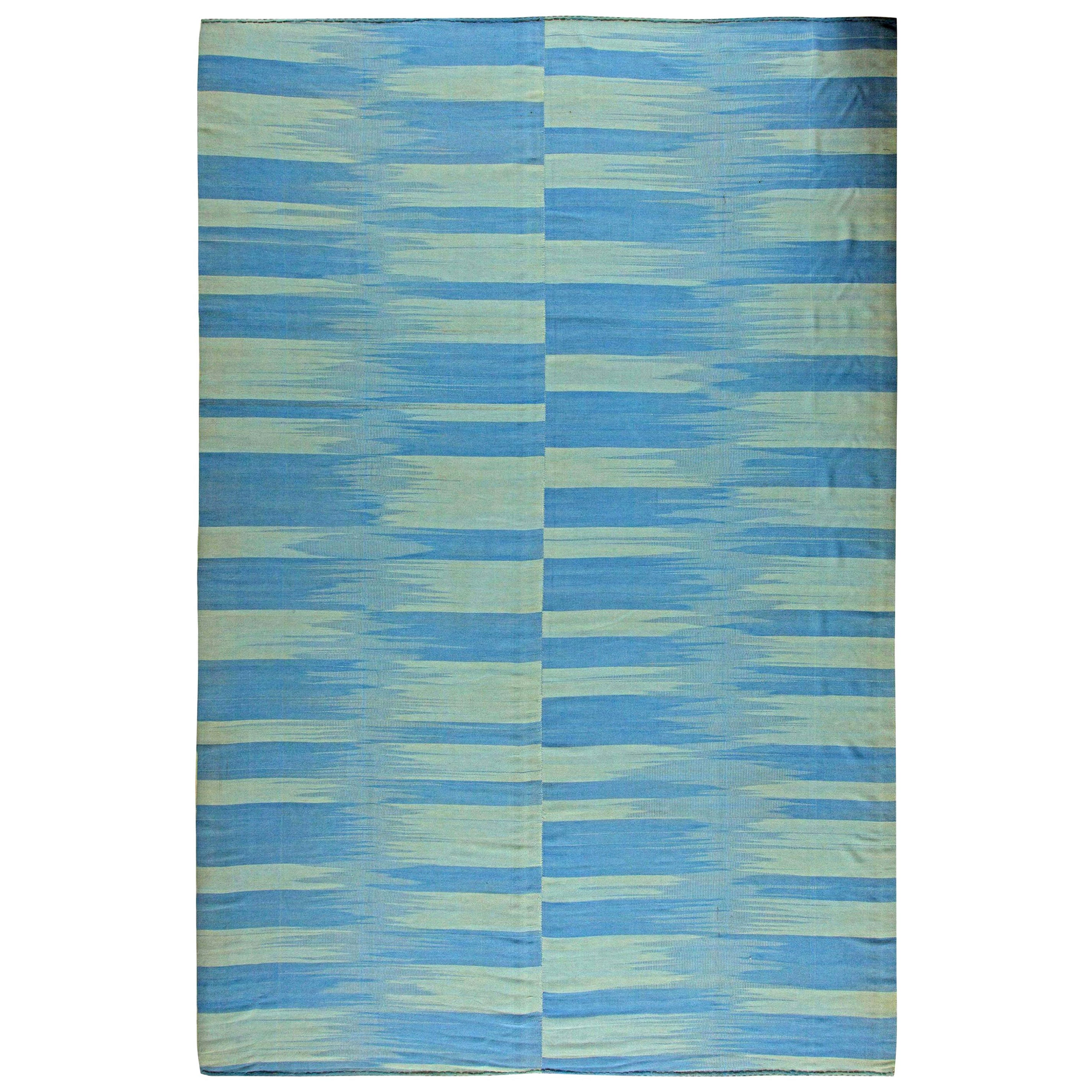Contemporary Blue Handmade Kilim Rug by Doris Leslie Blau