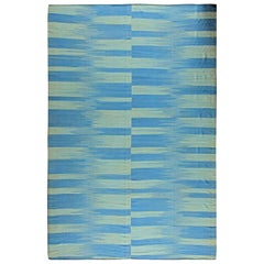 Contemporary Blue Handmade Kilim Rug by Doris Leslie Blau