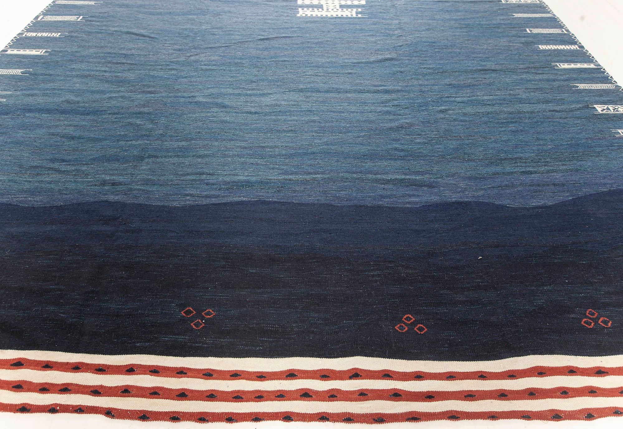 Contemporary Blue Kilim Rug by Doris Leslie Blau For Sale 1