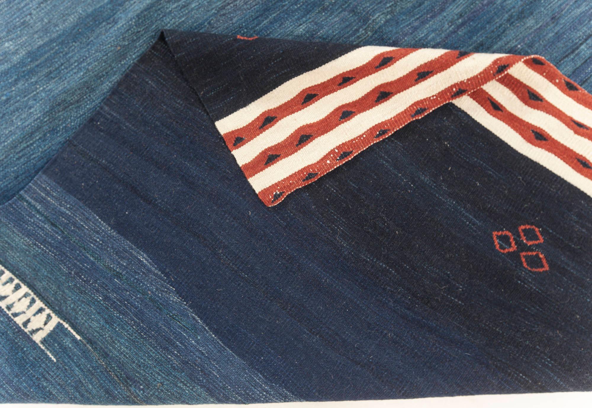 Contemporary Blue Kilim Rug by Doris Leslie Blau For Sale 2