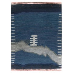 Zeitgenössischer blauer Kelim-Teppich von Doris Leslie Blau