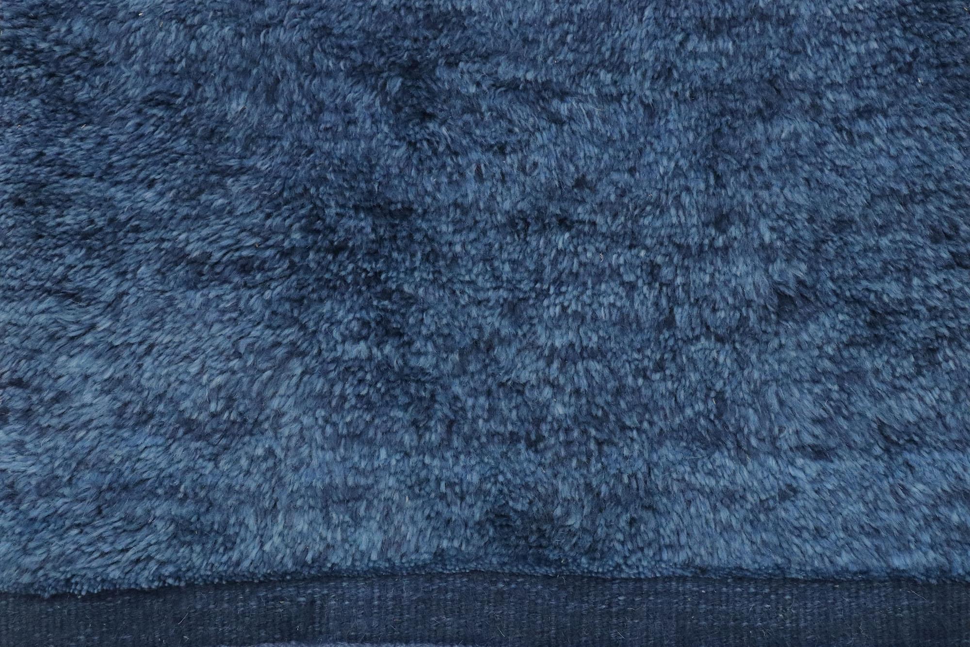 Indien Tapis marocain contemporain bleu
