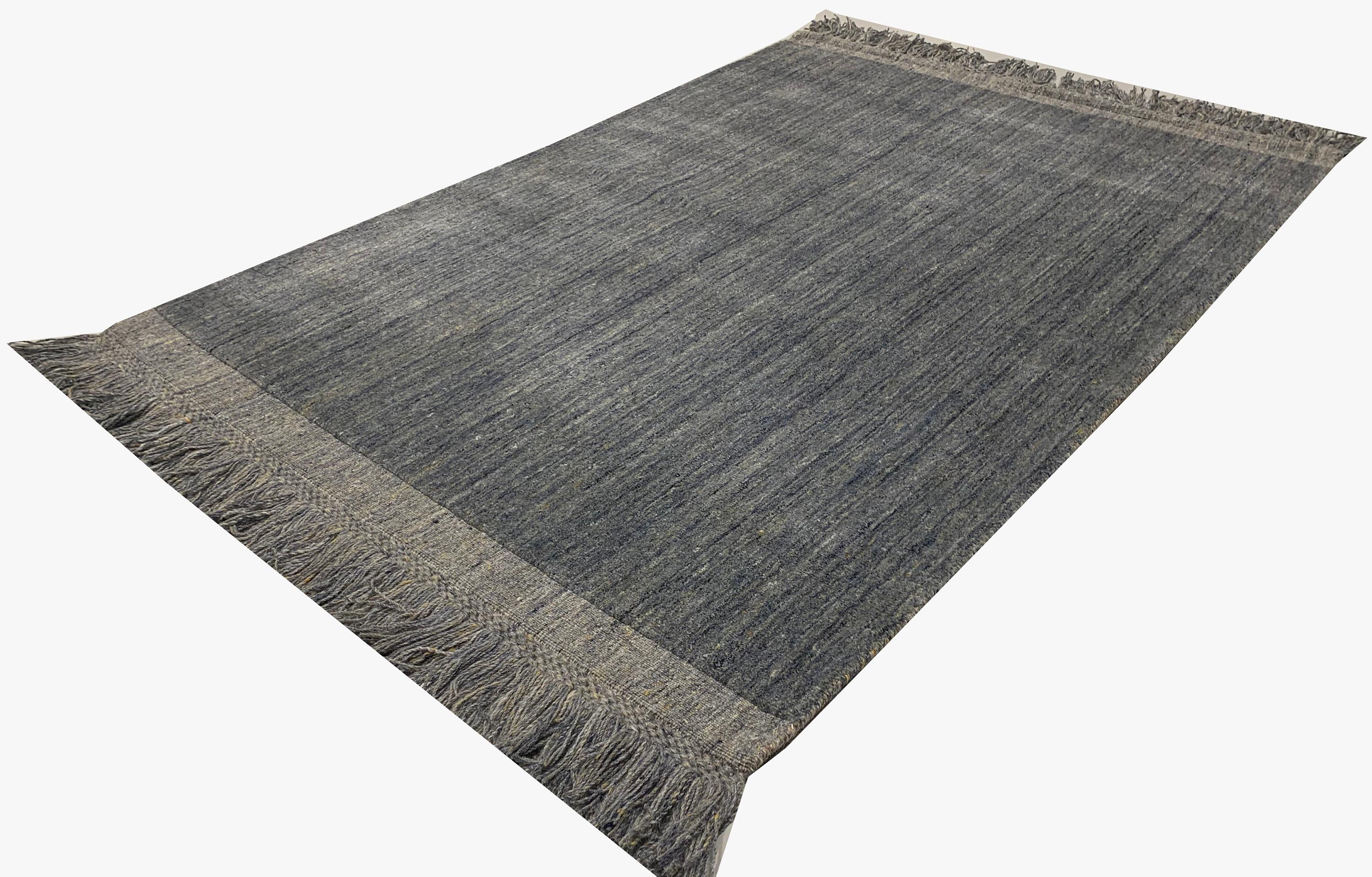 Zeitgenössische Blau Omni Bereich Teppich 4' x 6' (Indisch) im Angebot
