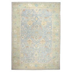 Contemporary Blue Persian Sultanabad Rug, 16'03 x 22'07