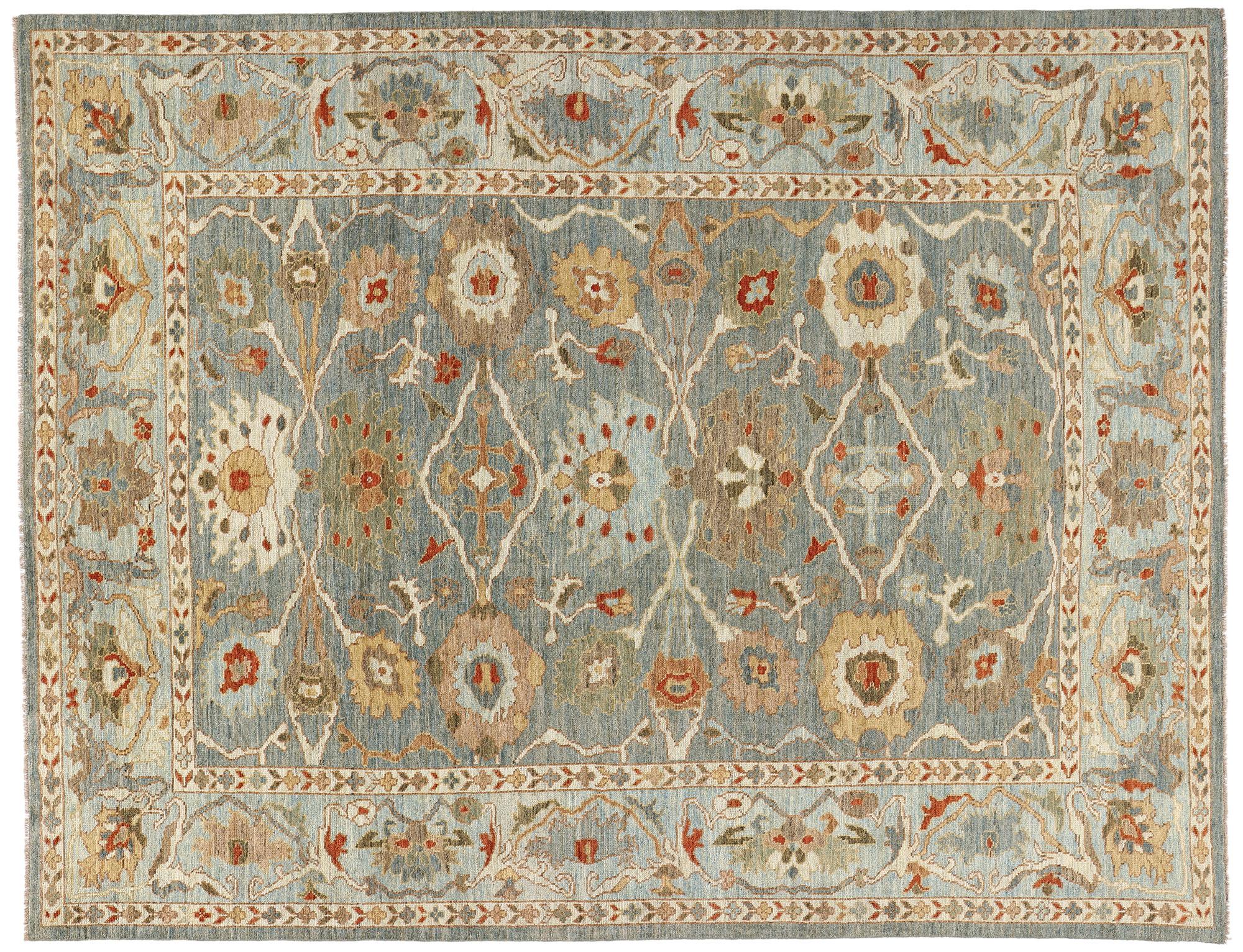 Contemporary Blue Persian Sultanabad Rug im Angebot 2