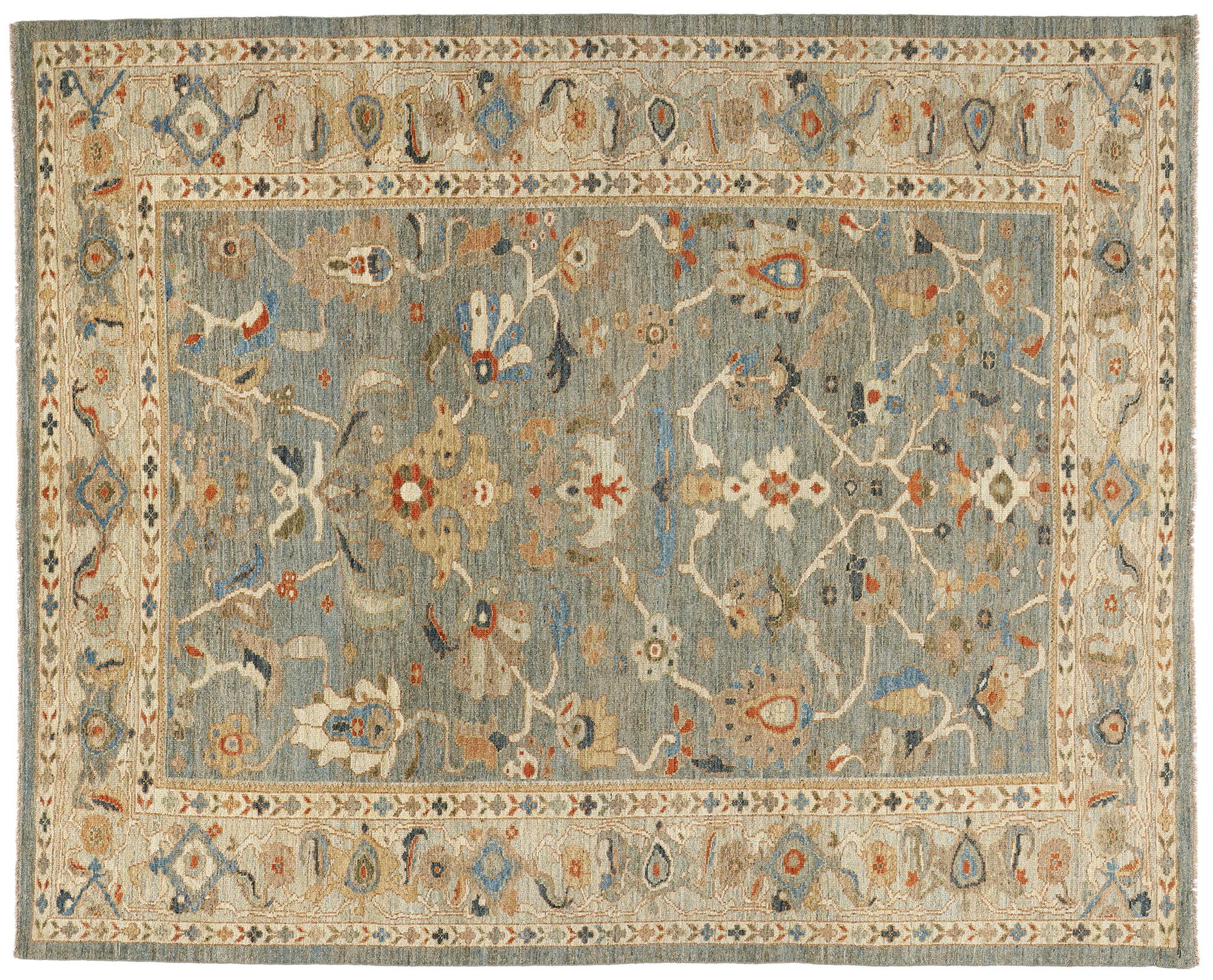 Contemporary Blue Persian Sultanabad Rug im Angebot 2