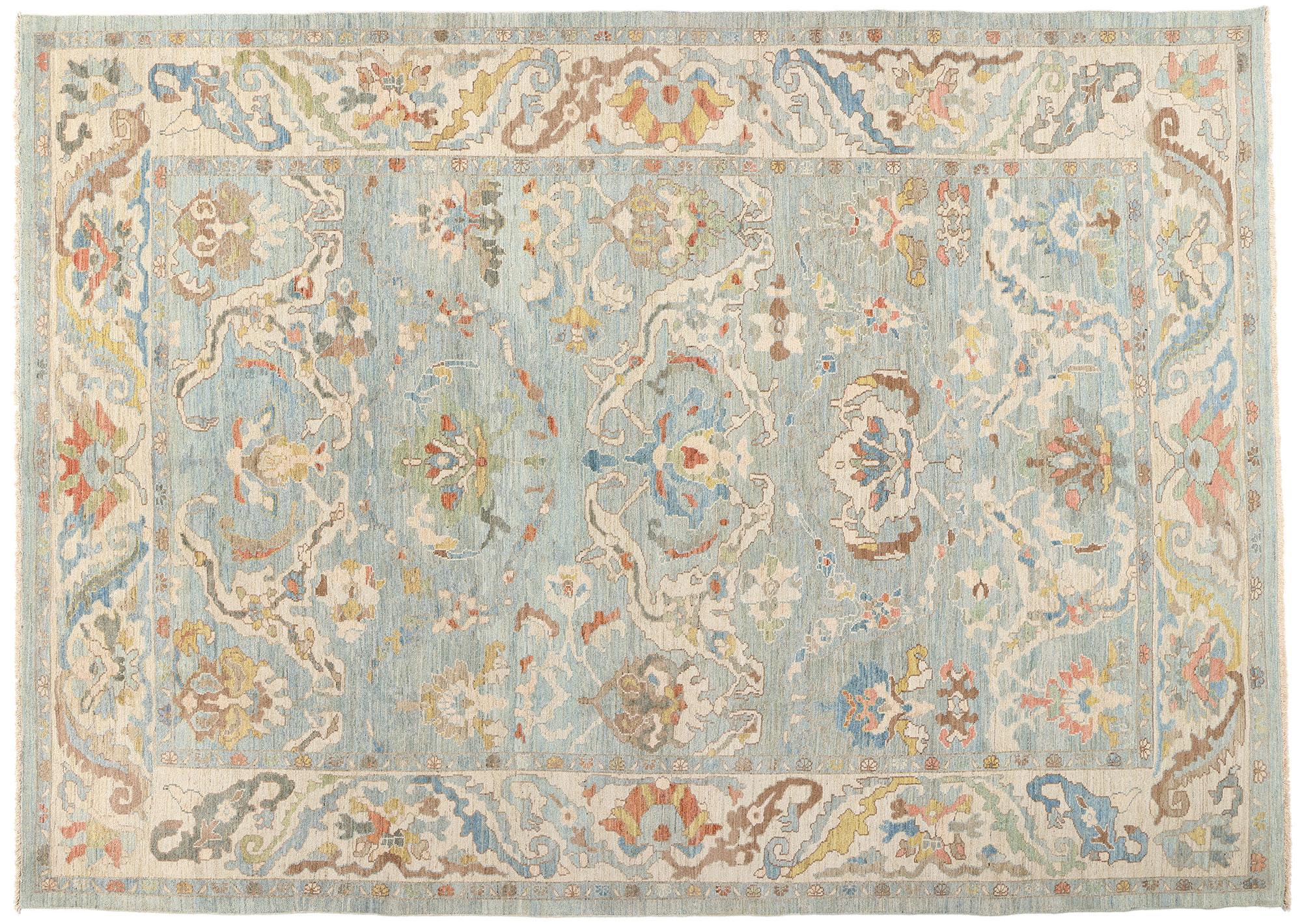 Contemporary Blue Persian Sultanabad Rug im Angebot 2