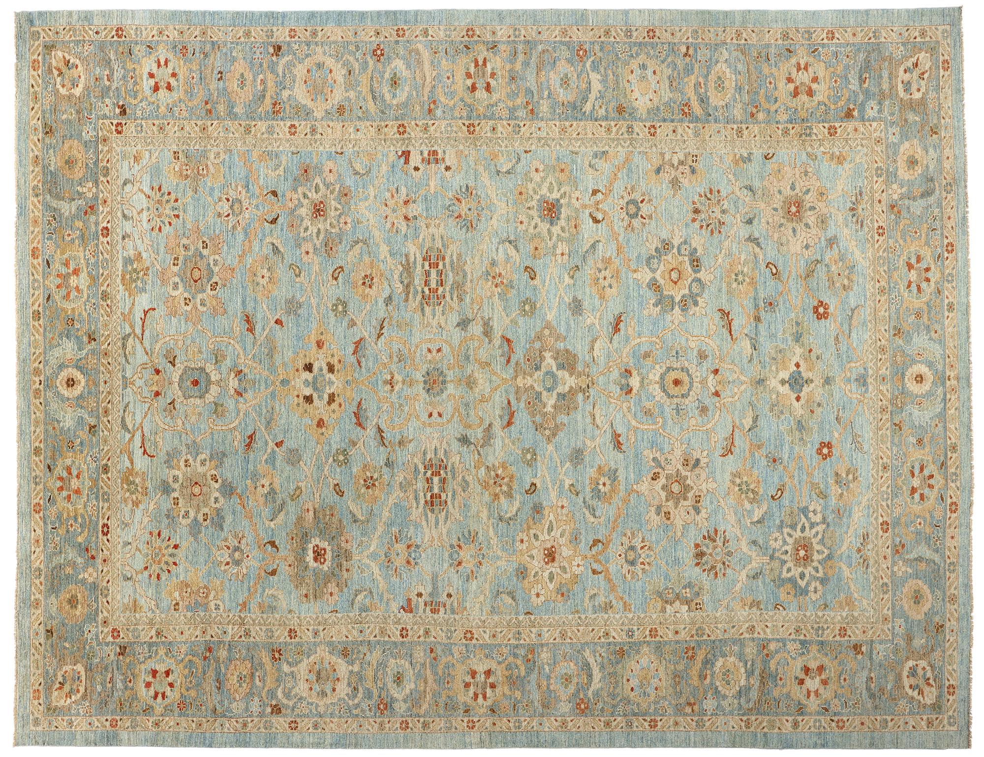 Contemporary Blue Persian Sultanabad Rug For Sale 4