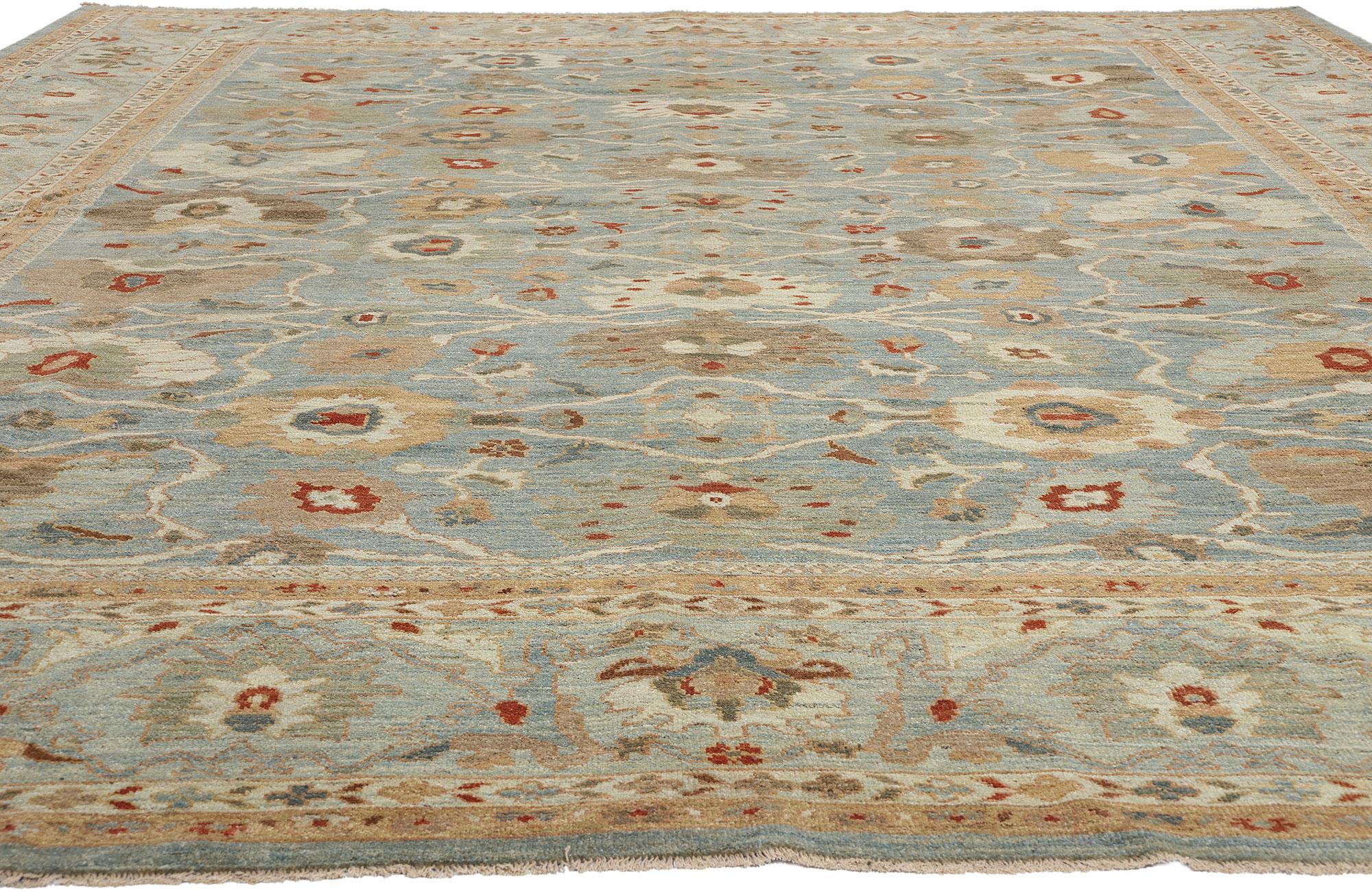 Contemporary Blue Persian Sultanabad Rug (Organische Moderne) im Angebot