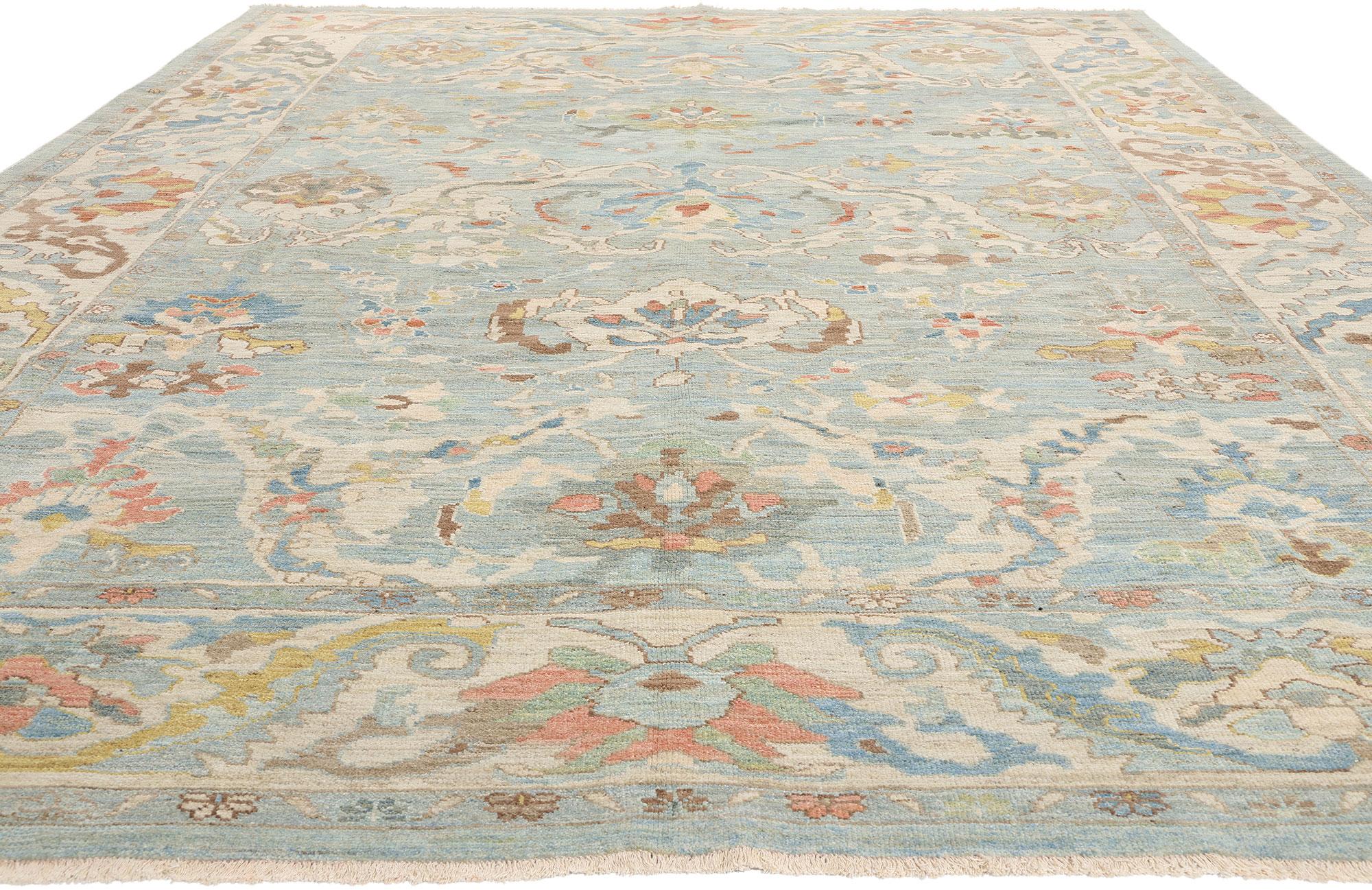 Contemporary Blue Persian Sultanabad Rug (Moderne) im Angebot