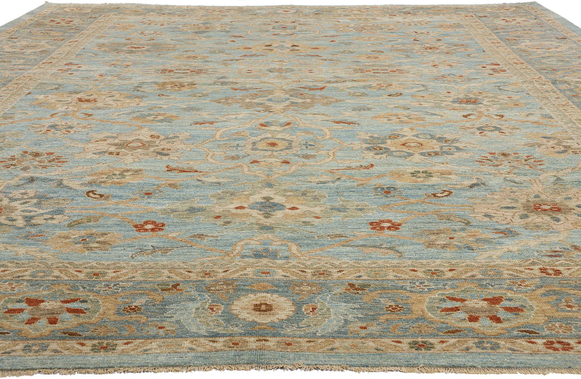 Modern Contemporary Blue Persian Sultanabad Rug For Sale