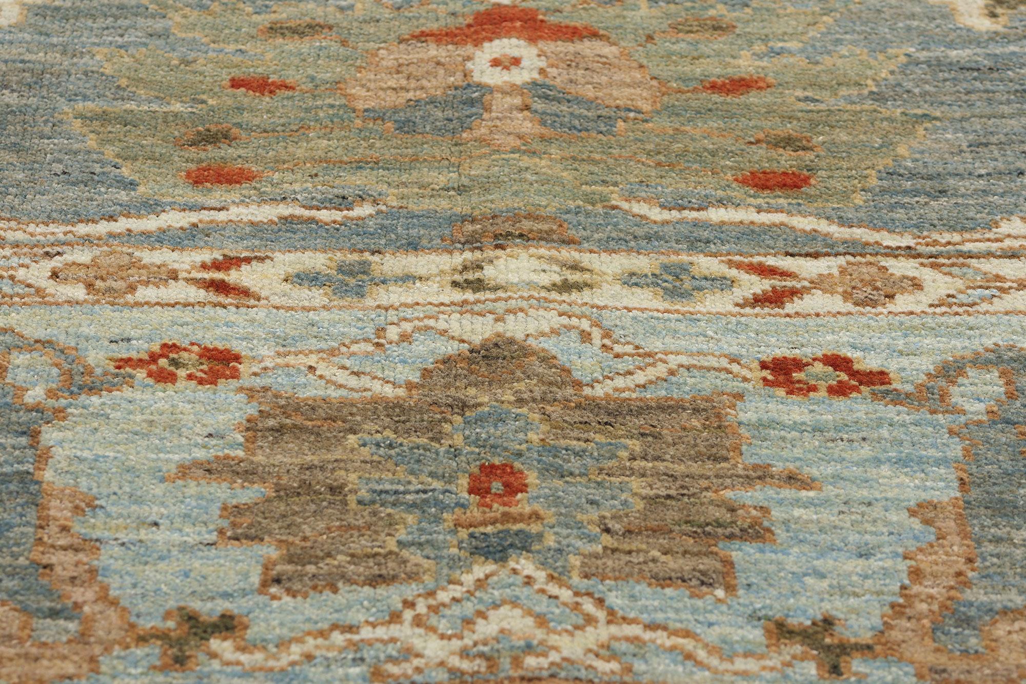 Contemporary Blue Persian Sultanabad Rug (Handgeknüpft) im Angebot