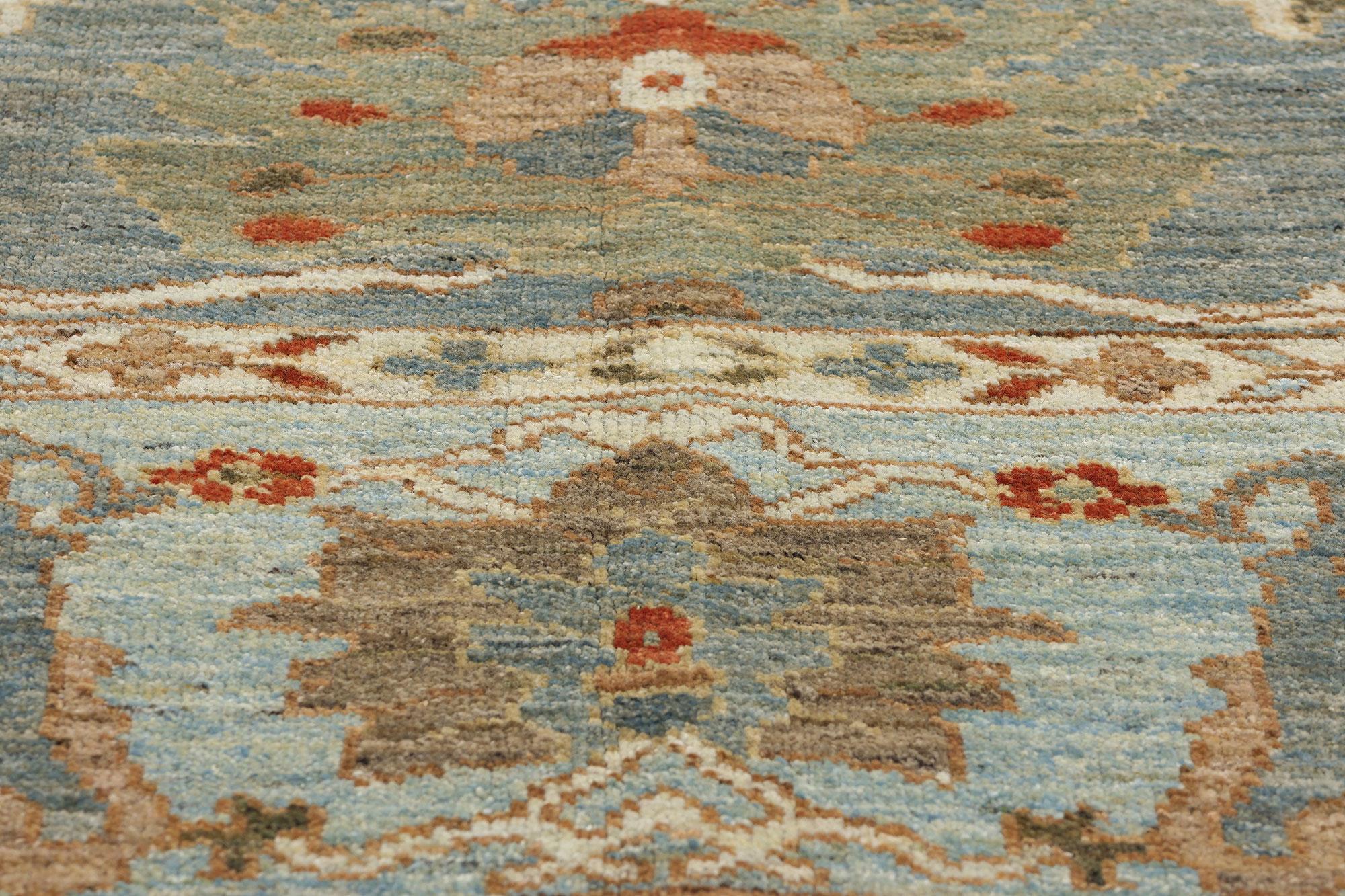 Contemporary Blue Persian Sultanabad Rug In New Condition For Sale In Dallas, TX