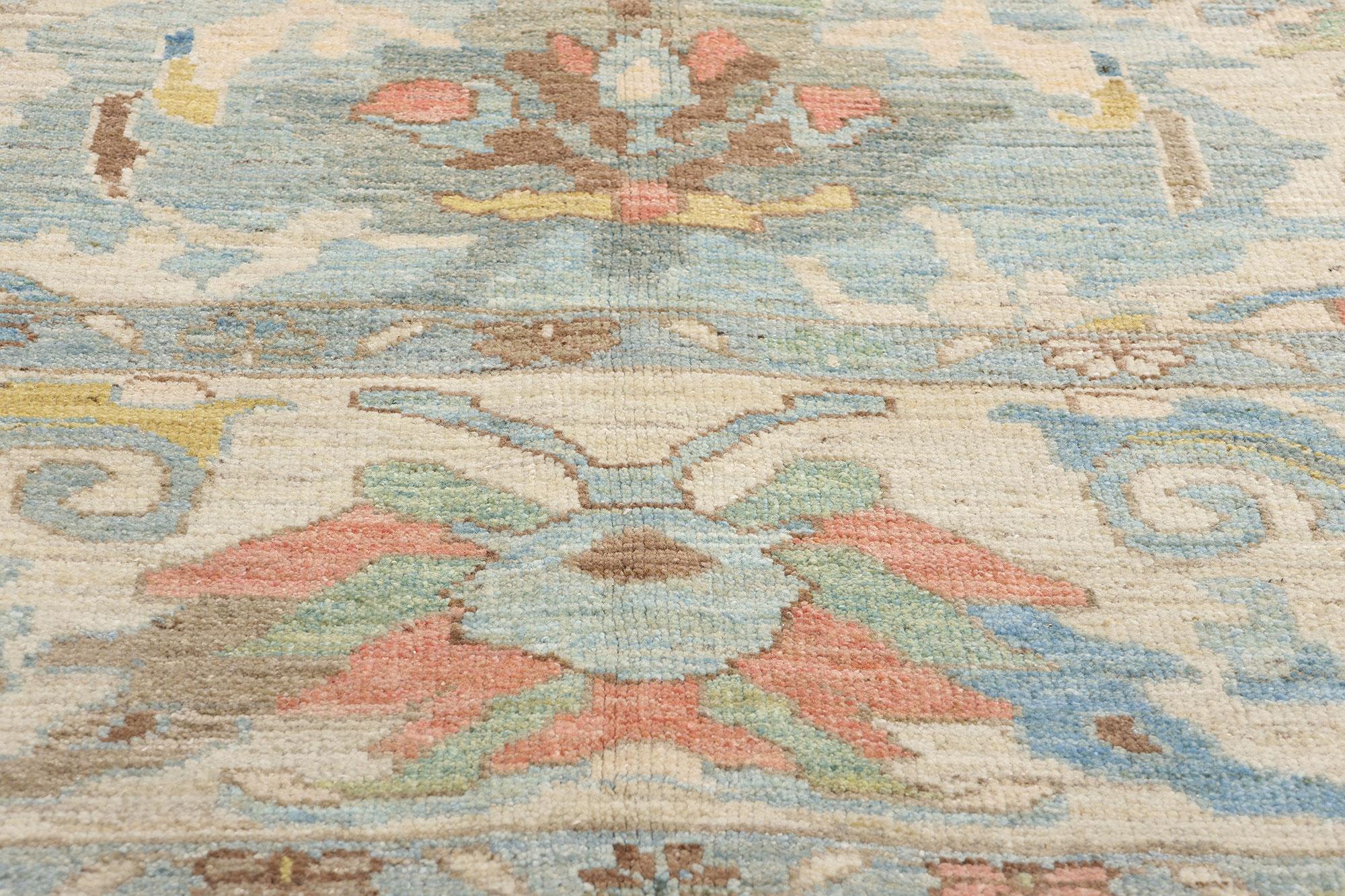 Contemporary Blue Persian Sultanabad Rug (Handgeknüpft) im Angebot