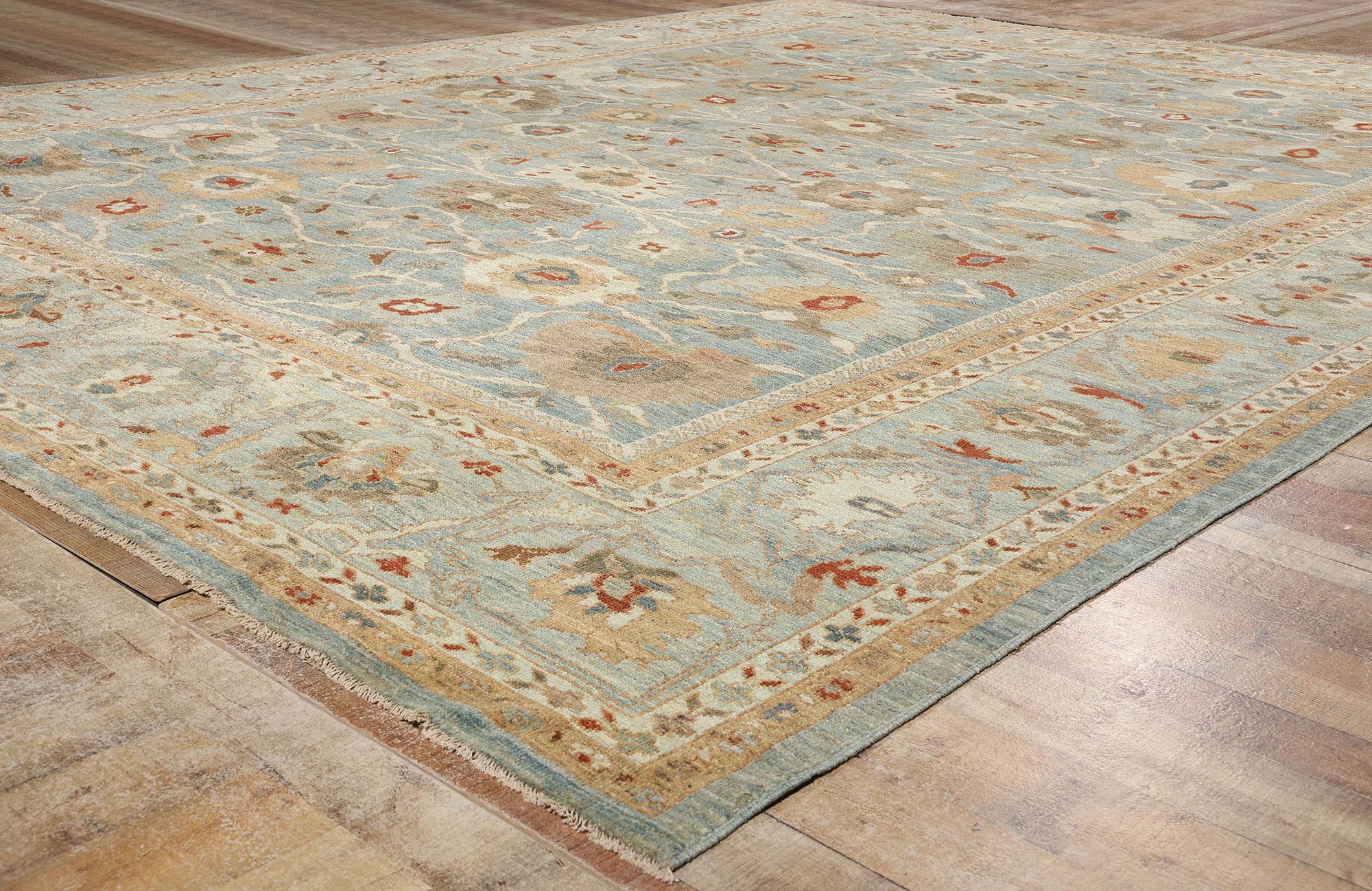 Contemporary Blue Persian Sultanabad Rug For Sale 1