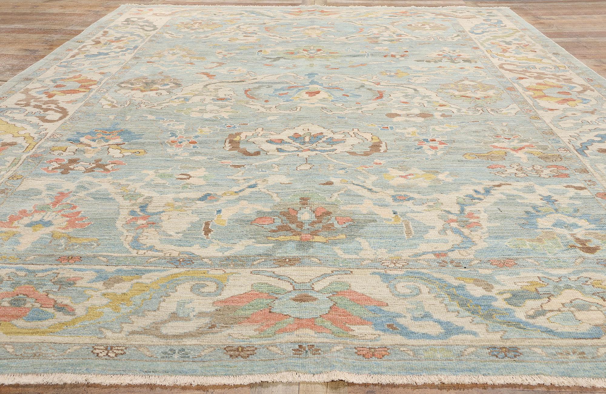 Contemporary Blue Persian Sultanabad Rug (Wolle) im Angebot