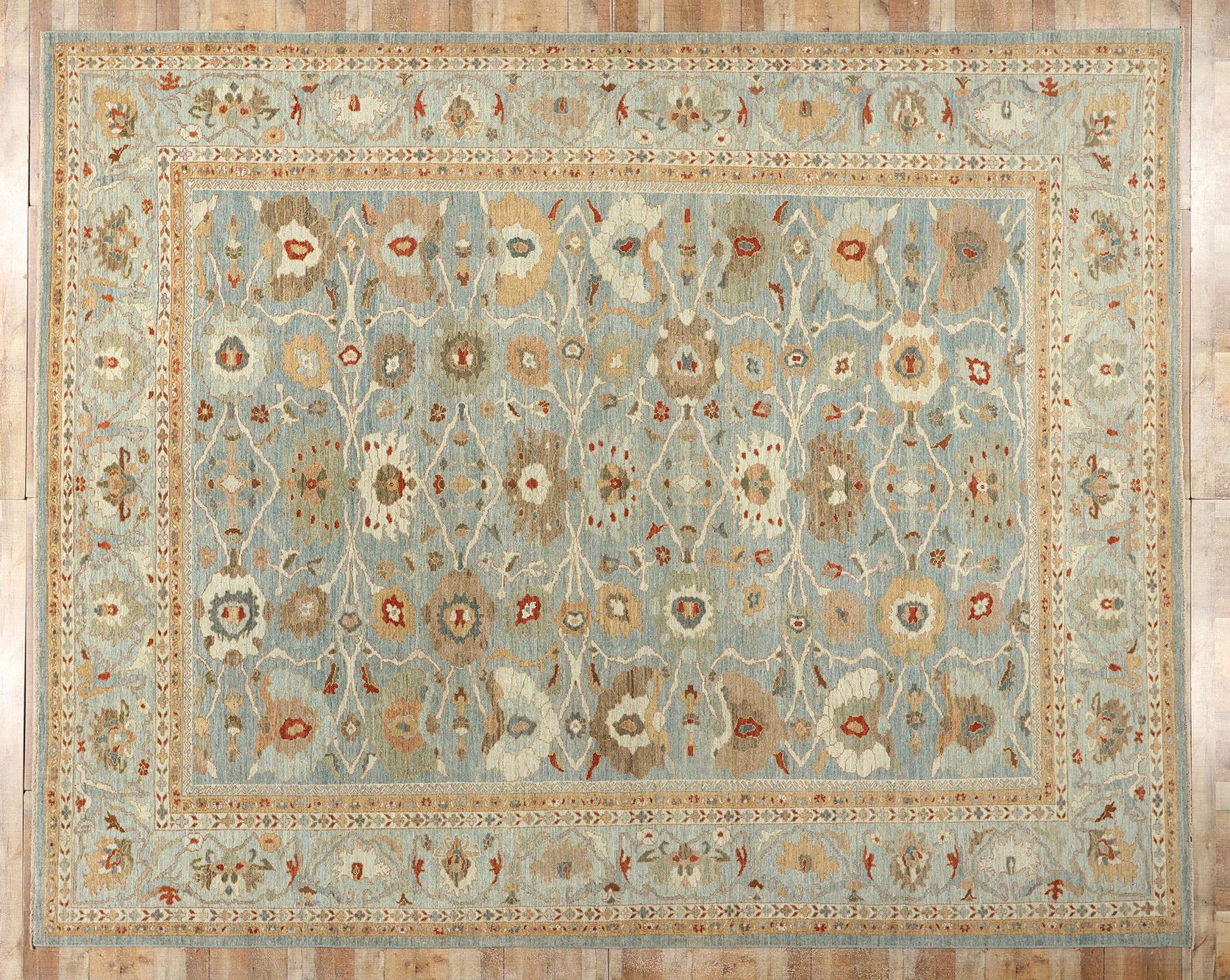 Contemporary Blue Persian Sultanabad Rug im Angebot 1