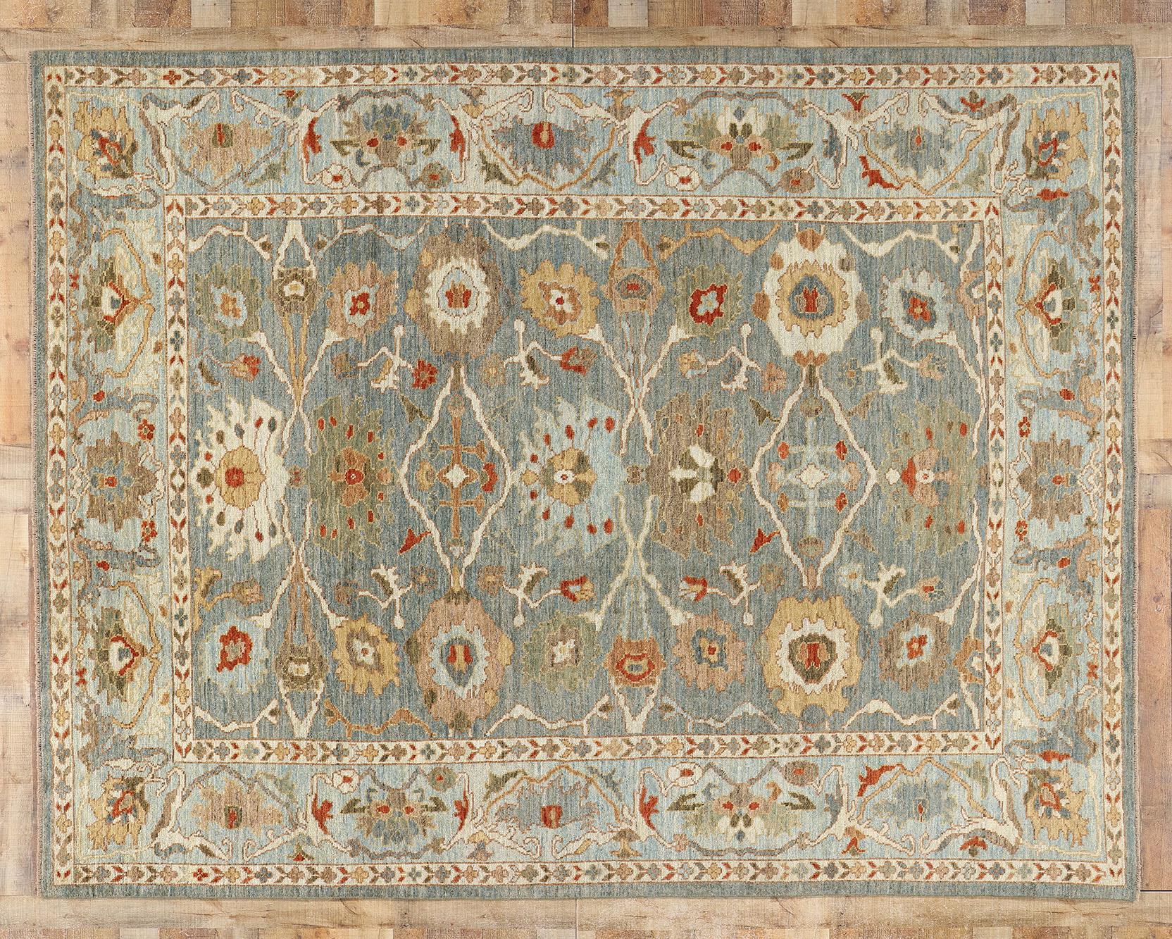 Contemporary Blue Persian Sultanabad Rug im Angebot 1