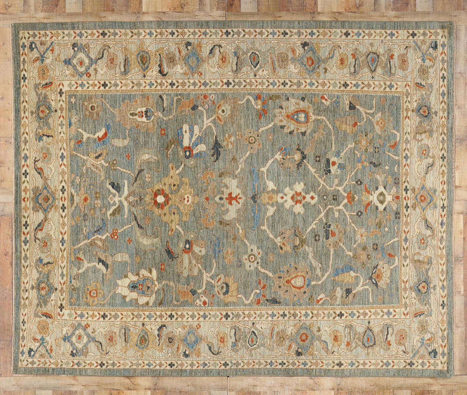 Contemporary Blue Persian Sultanabad Rug im Angebot 1