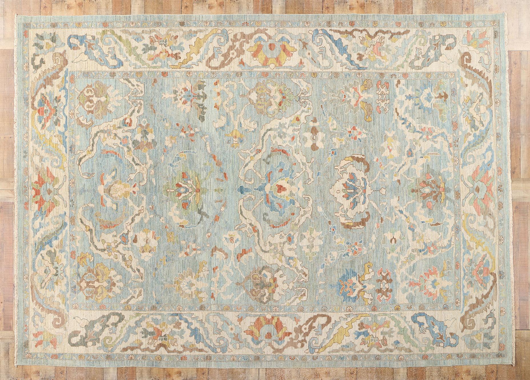 Contemporary Blue Persian Sultanabad Rug im Angebot 1