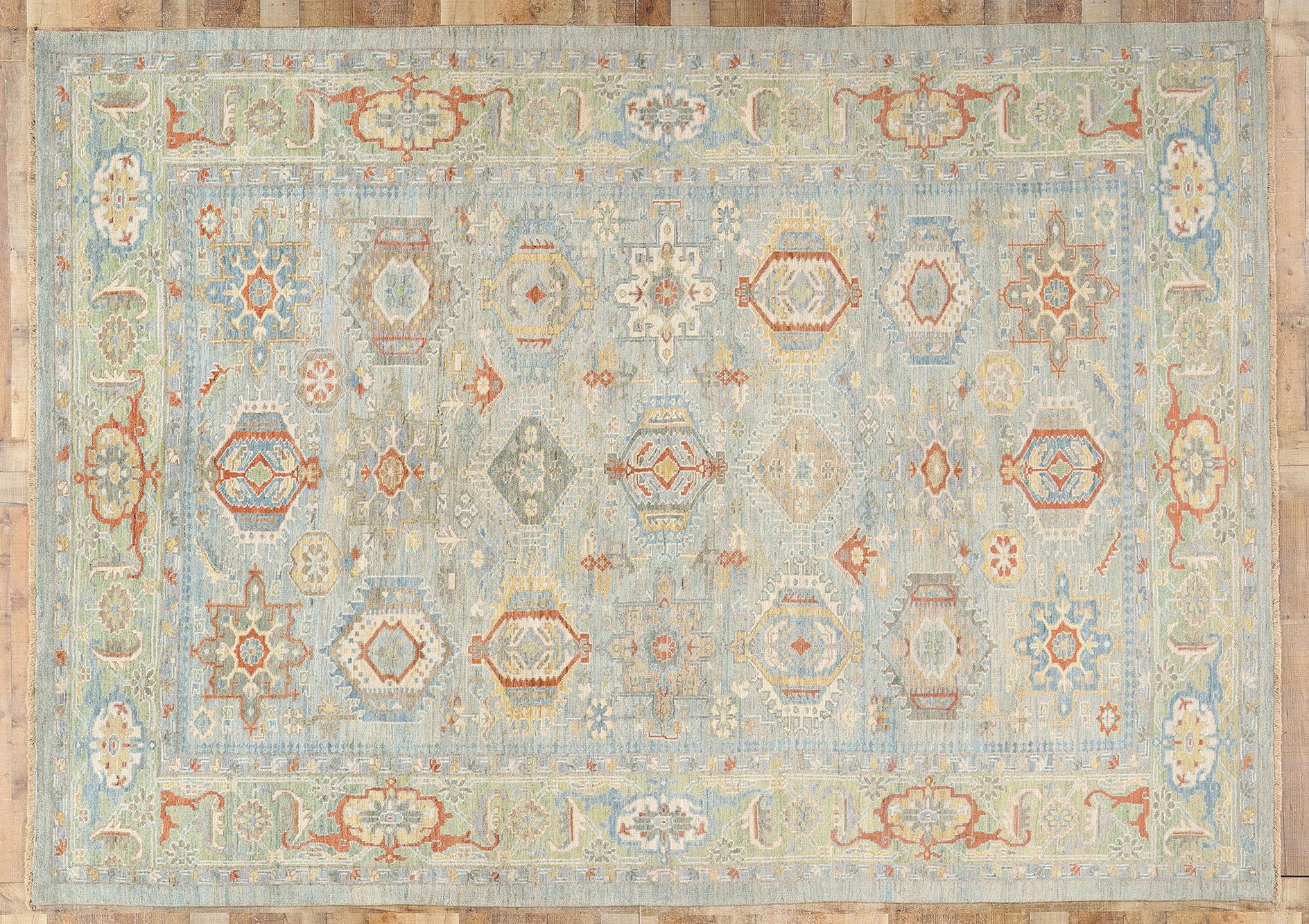 Contemporary Blue Persian Sultanabad Rug 3