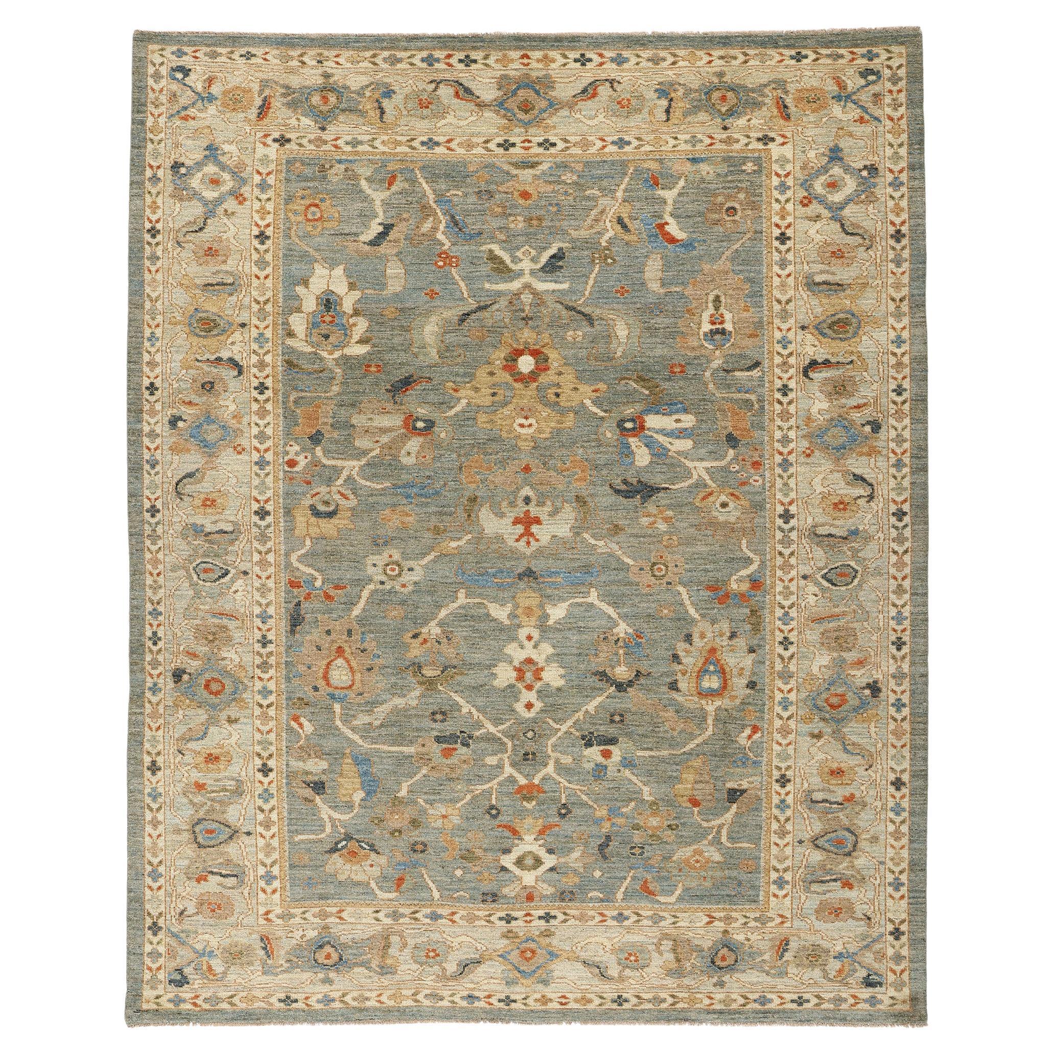 Contemporary Blue Persian Sultanabad Rug im Angebot
