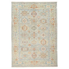 Tapis persan Sultanabad bleu contemporain