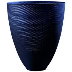 Contemporary Blue Porcelain Luminescent Vessel