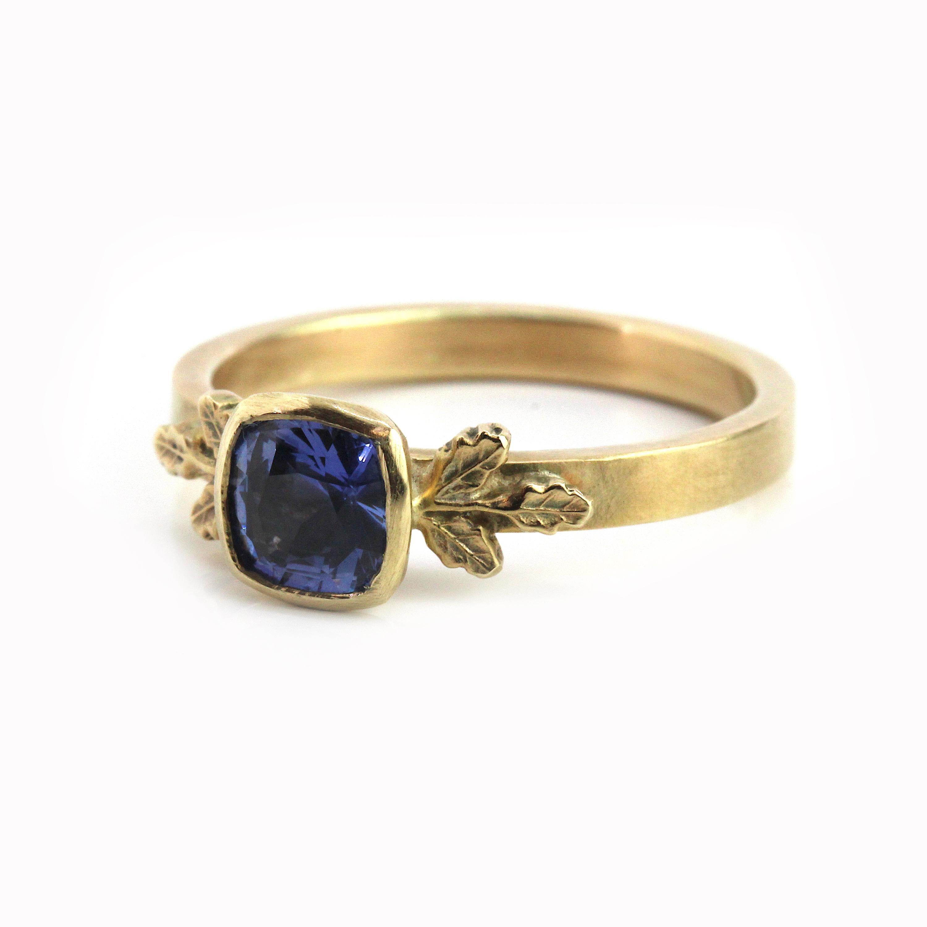 Contemporary Blue Sapphire Solitaire Ring 5