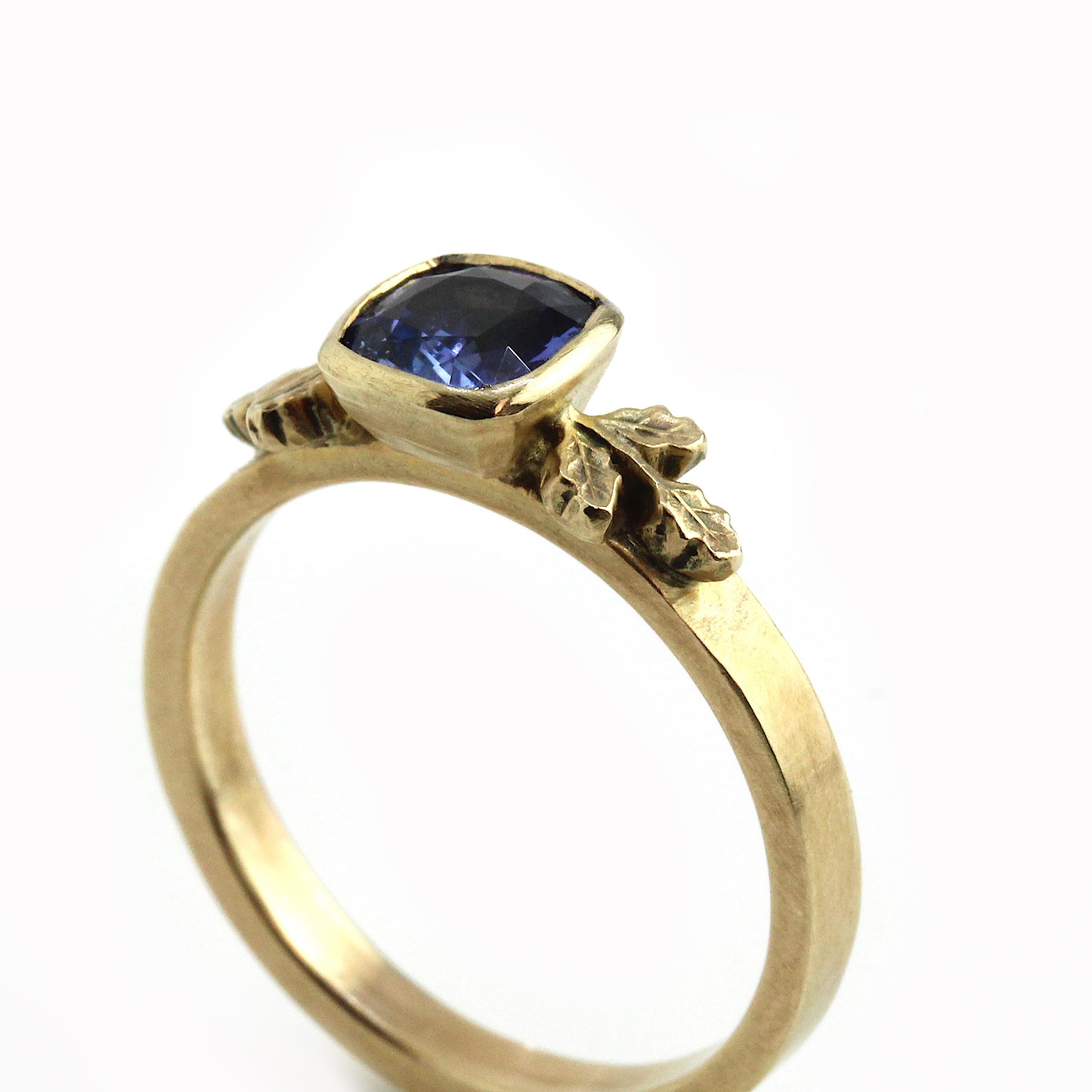 Contemporary Blue Sapphire Solitaire Ring 4