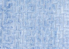 Runner contemporaneo in frammenti di seta blu di Doris Leslie Blau