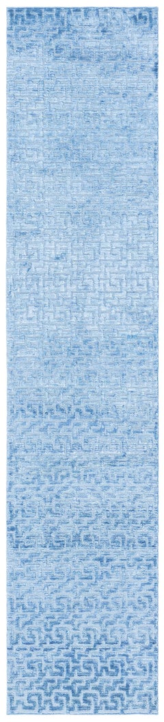 Contemporary Blue Silk Fragment Runner by Doris Leslie Blau