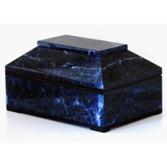 Contemporary Blue Sodalite Box with Hinged Lid