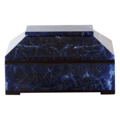 Contemporary Blue Sodalite Box with Hinged Lid